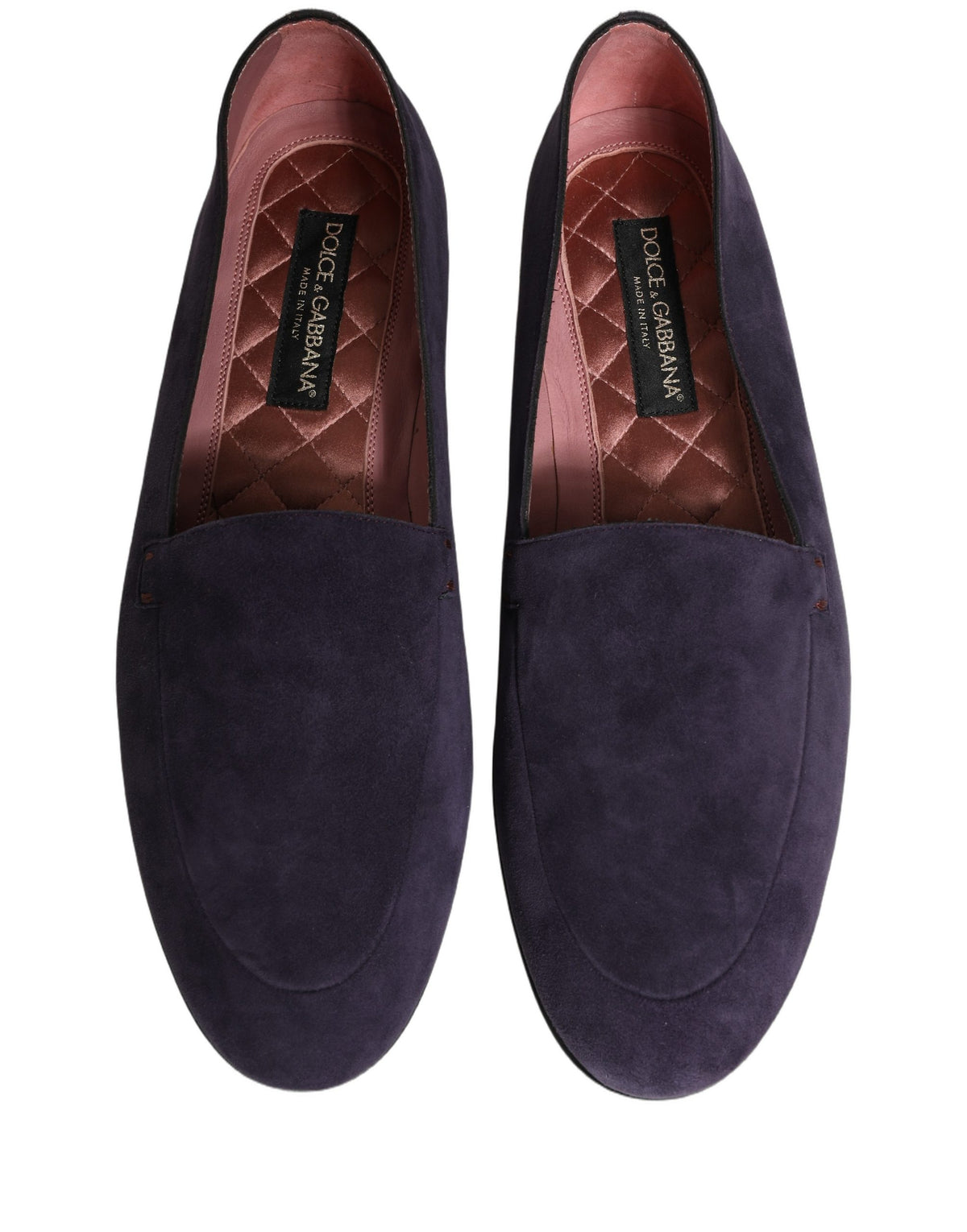 New Dolce & Gabbana Violet Velvet Slip On Men Flats Loafers Shoes