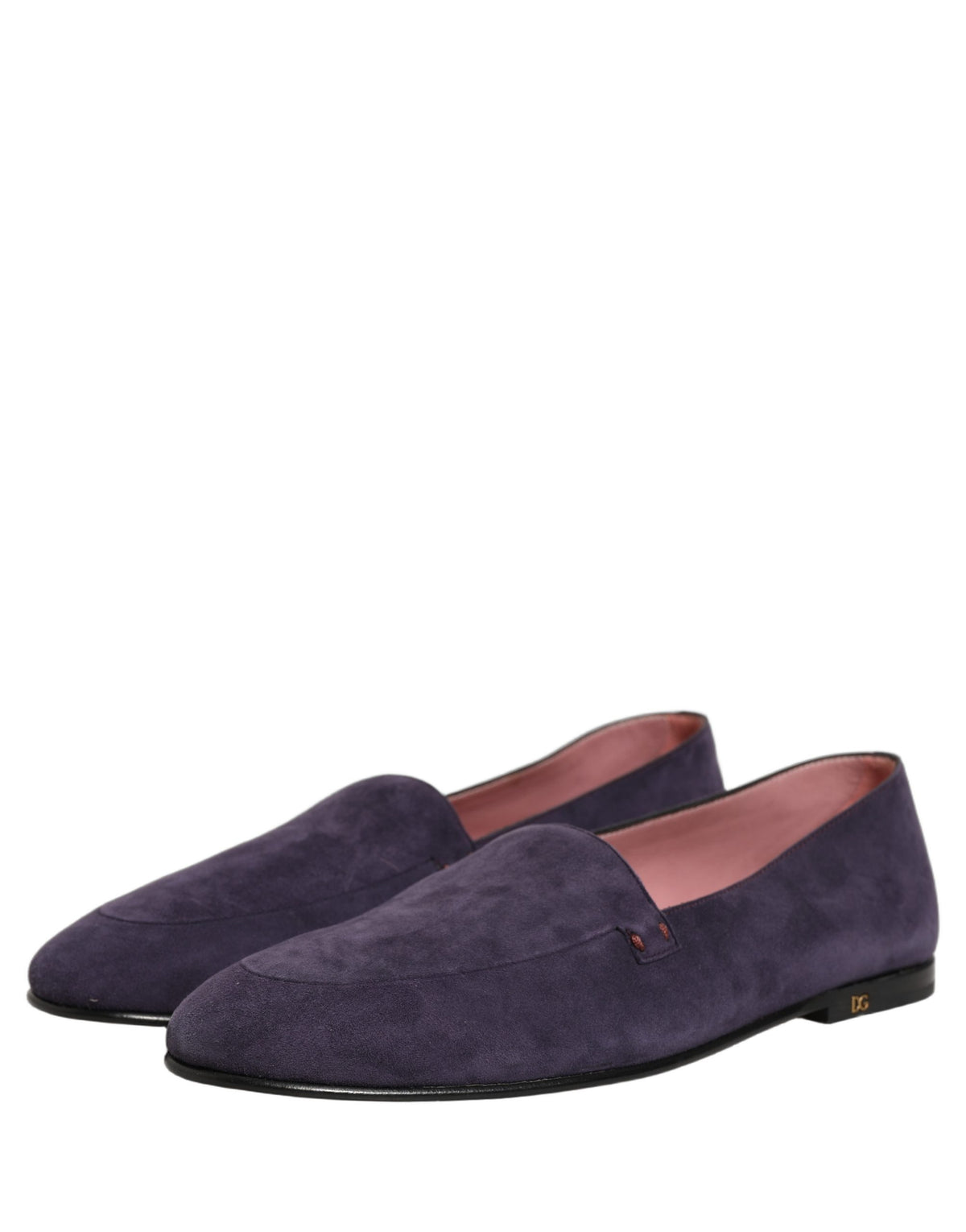 New Dolce & Gabbana Violet Velvet Slip On Men Flats Loafers Shoes