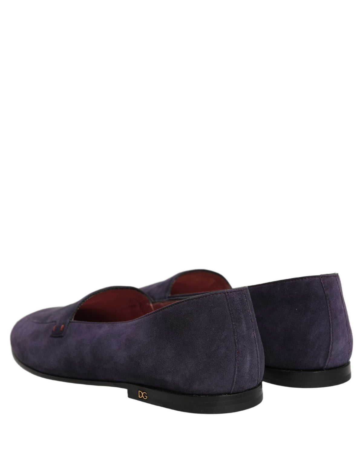 New Dolce & Gabbana Violet Velvet Slip On Men Flats Loafers Shoes