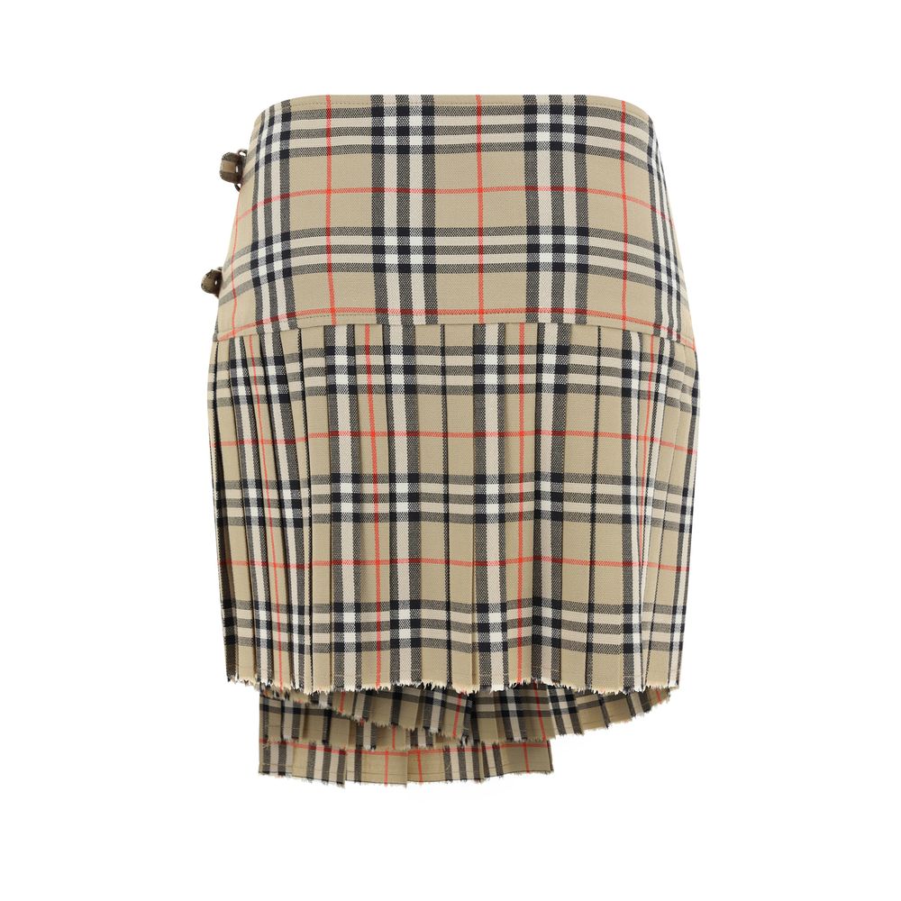 Burberry Beige Wool Mini Skirt