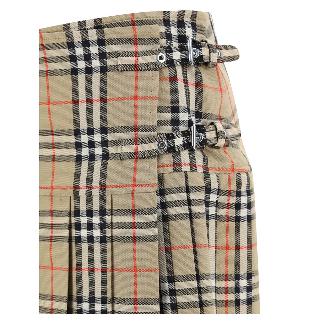 Burberry Beige Wool Mini Skirt