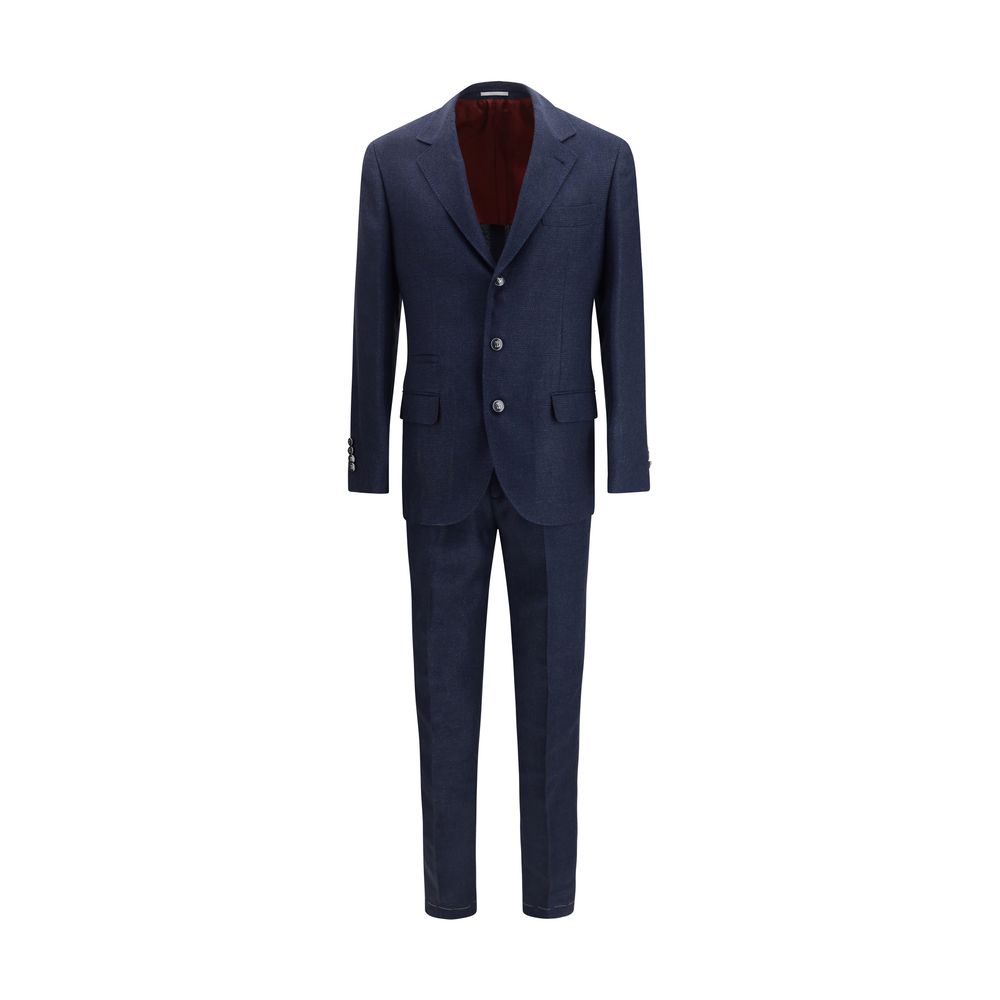 Brunello Cucinelli Blue Wool Two-Piece Suit