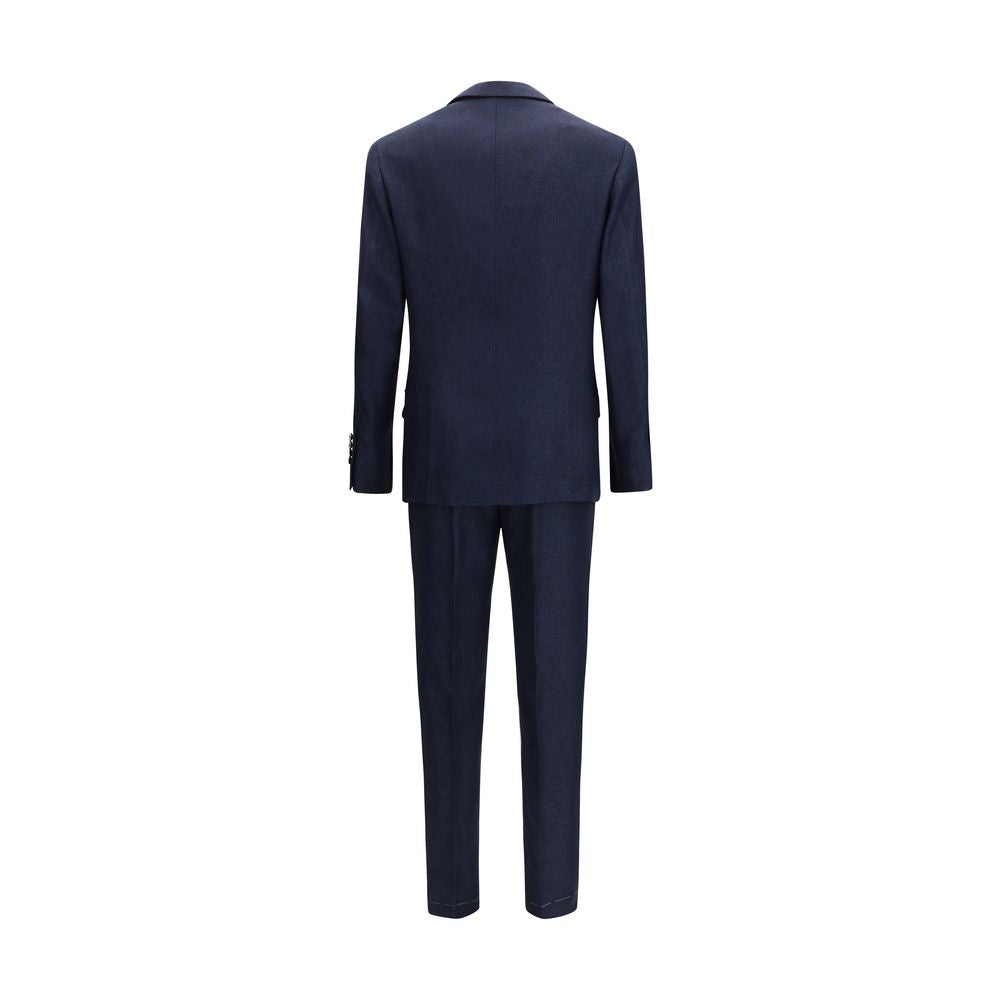 Brunello Cucinelli Blue Wool Two-Piece Suit