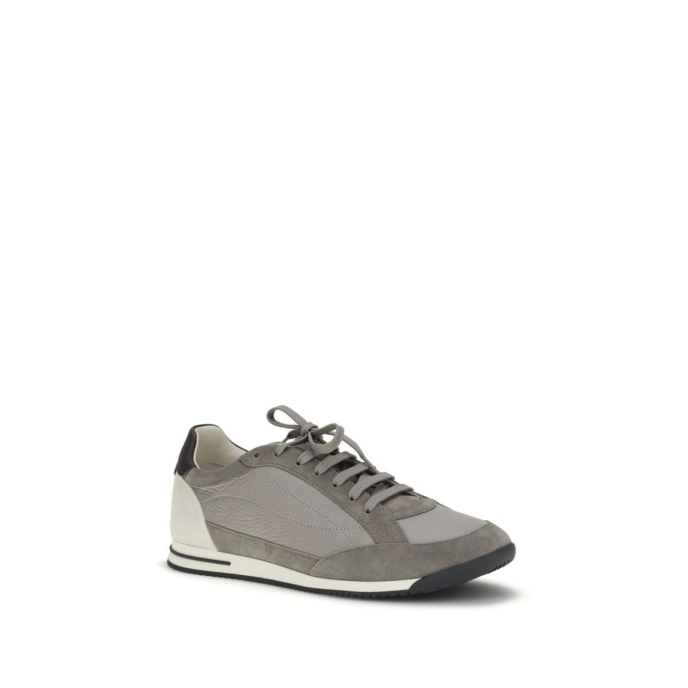Brunello Cucinelli Gray Leather Sneakers