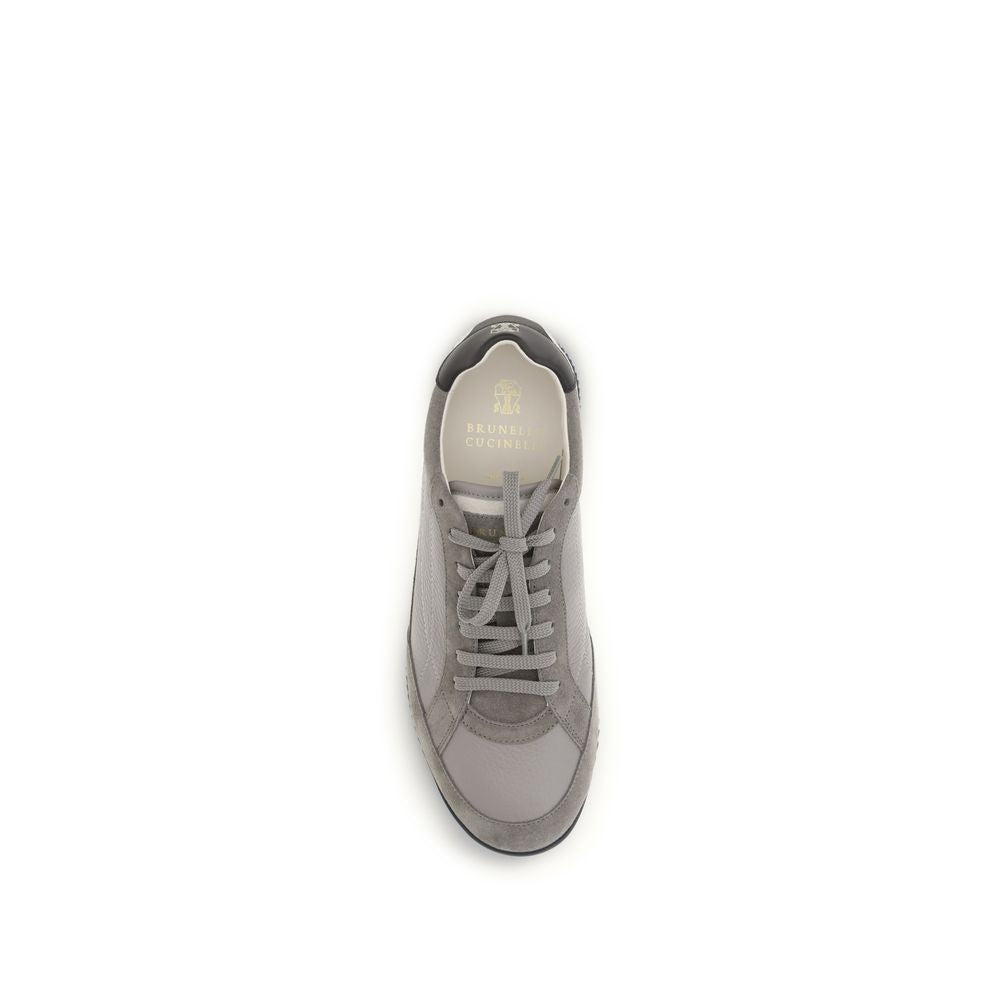 Brunello Cucinelli Gray Leather Sneakers