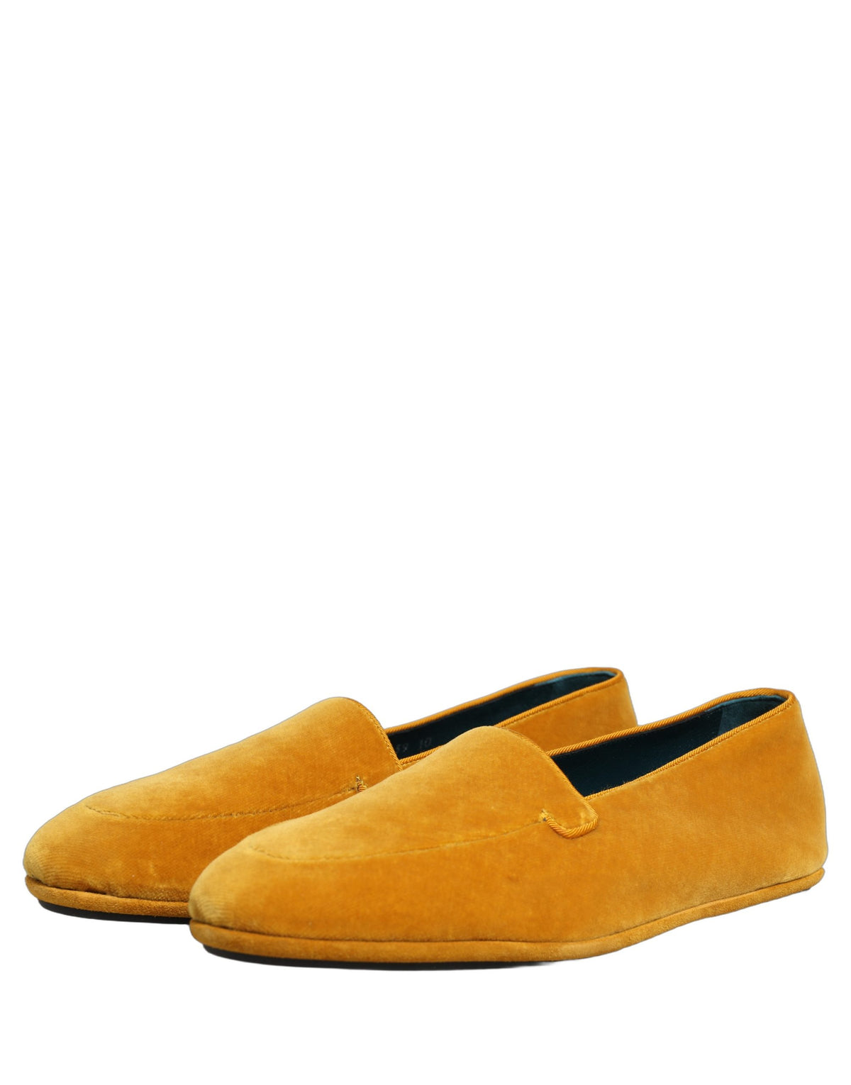 New Dolce & Gabbana Yellow Velvet Slip On Men Dress Loafers Shoes