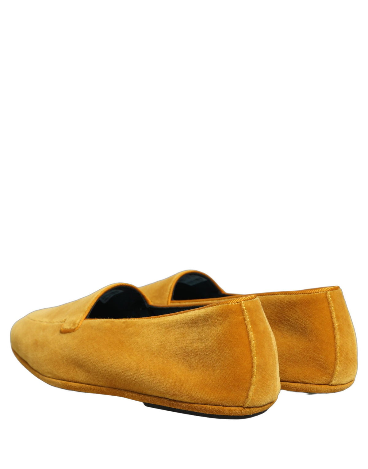 New Dolce & Gabbana Yellow Velvet Slip On Men Dress Loafers Shoes