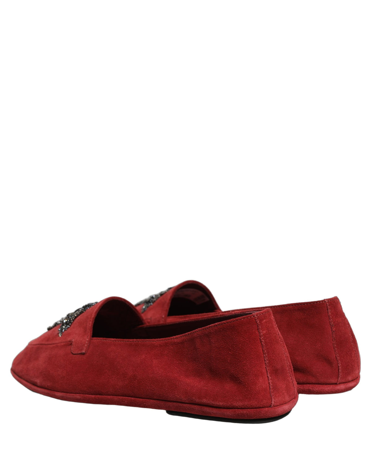 New Dolce & Gabbana Red Suede Cross Slip On Dress Loafers Shoes