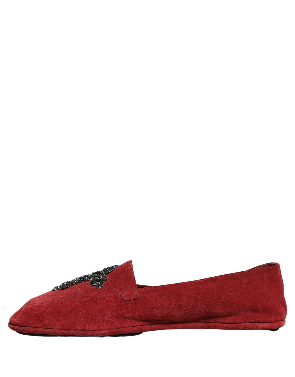 New Dolce & Gabbana Red Suede Cross Slip On Dress Loafers Shoes