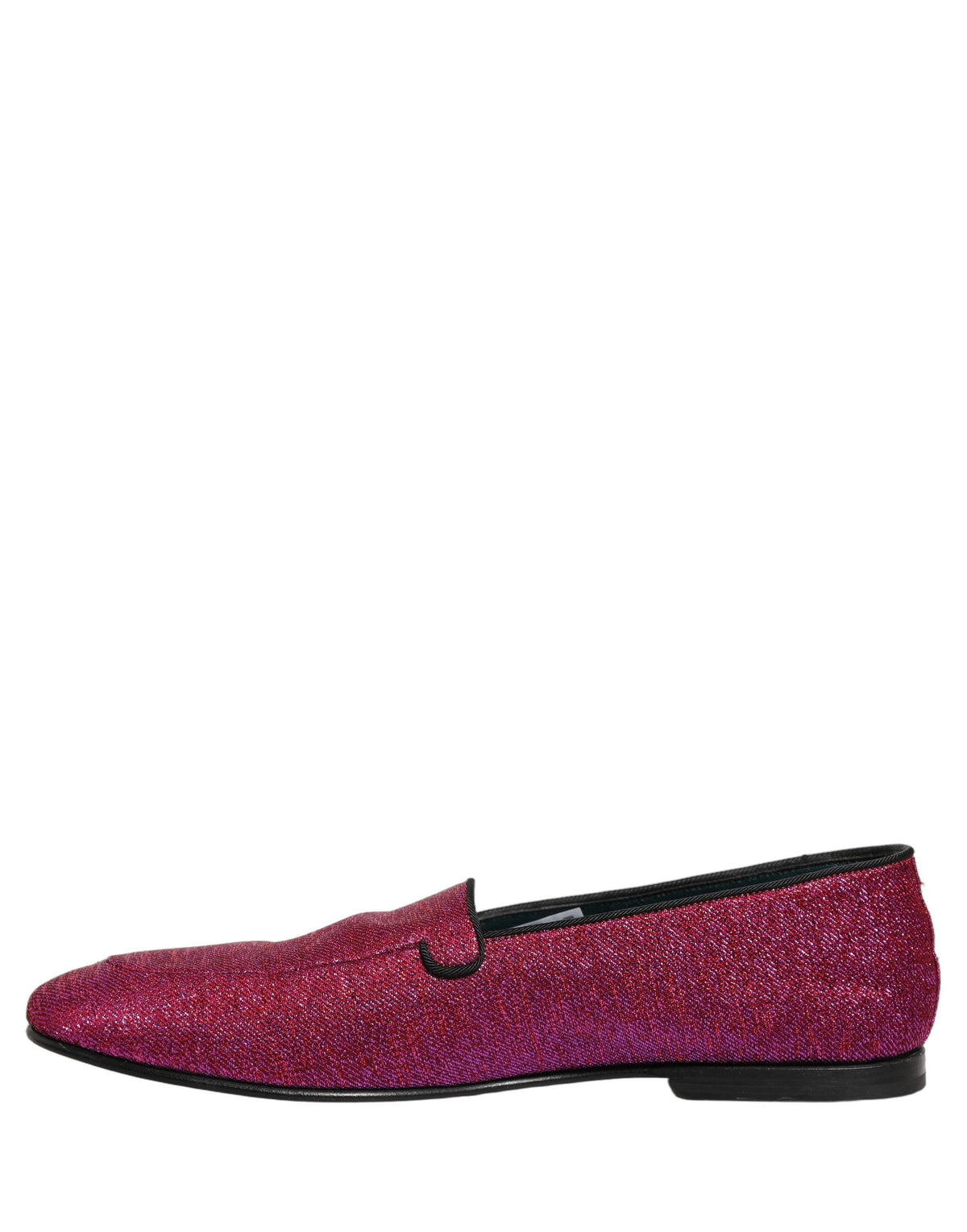 New Dolce & Gabbana Pink Glitter Lurex Logo Dress Loafers Shoes