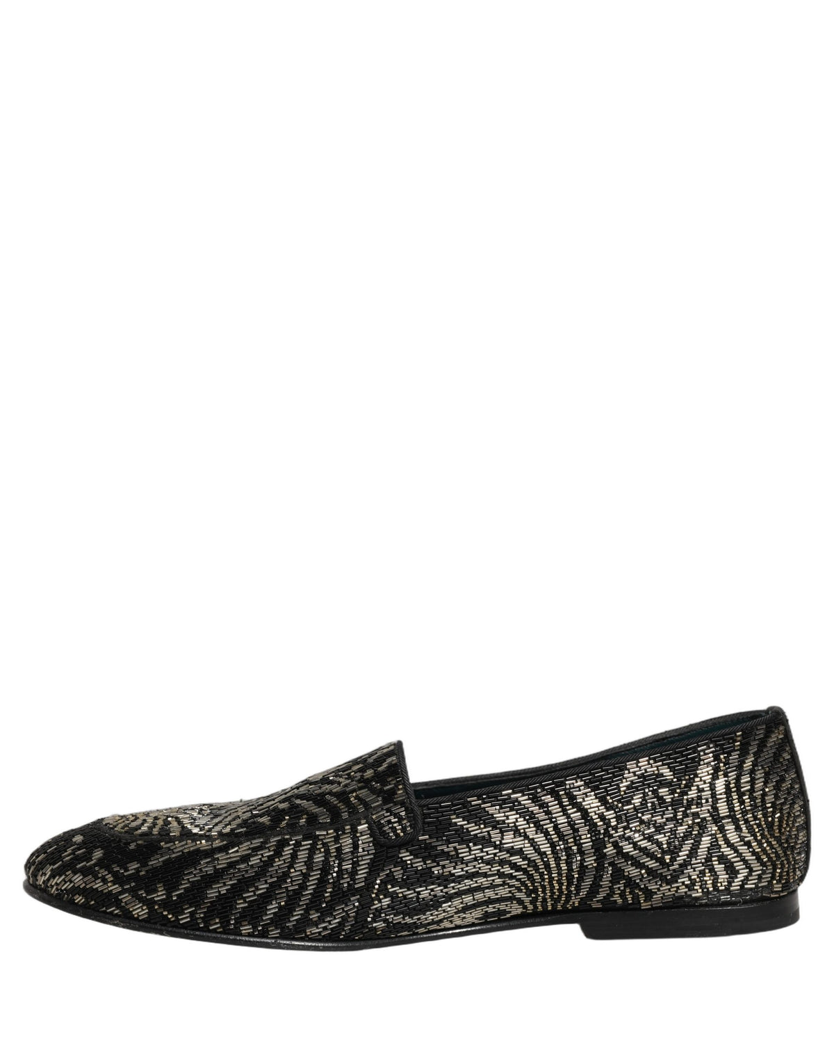 Dolce & Gabbana Black Silver Embellished Dress Loafers Shoes