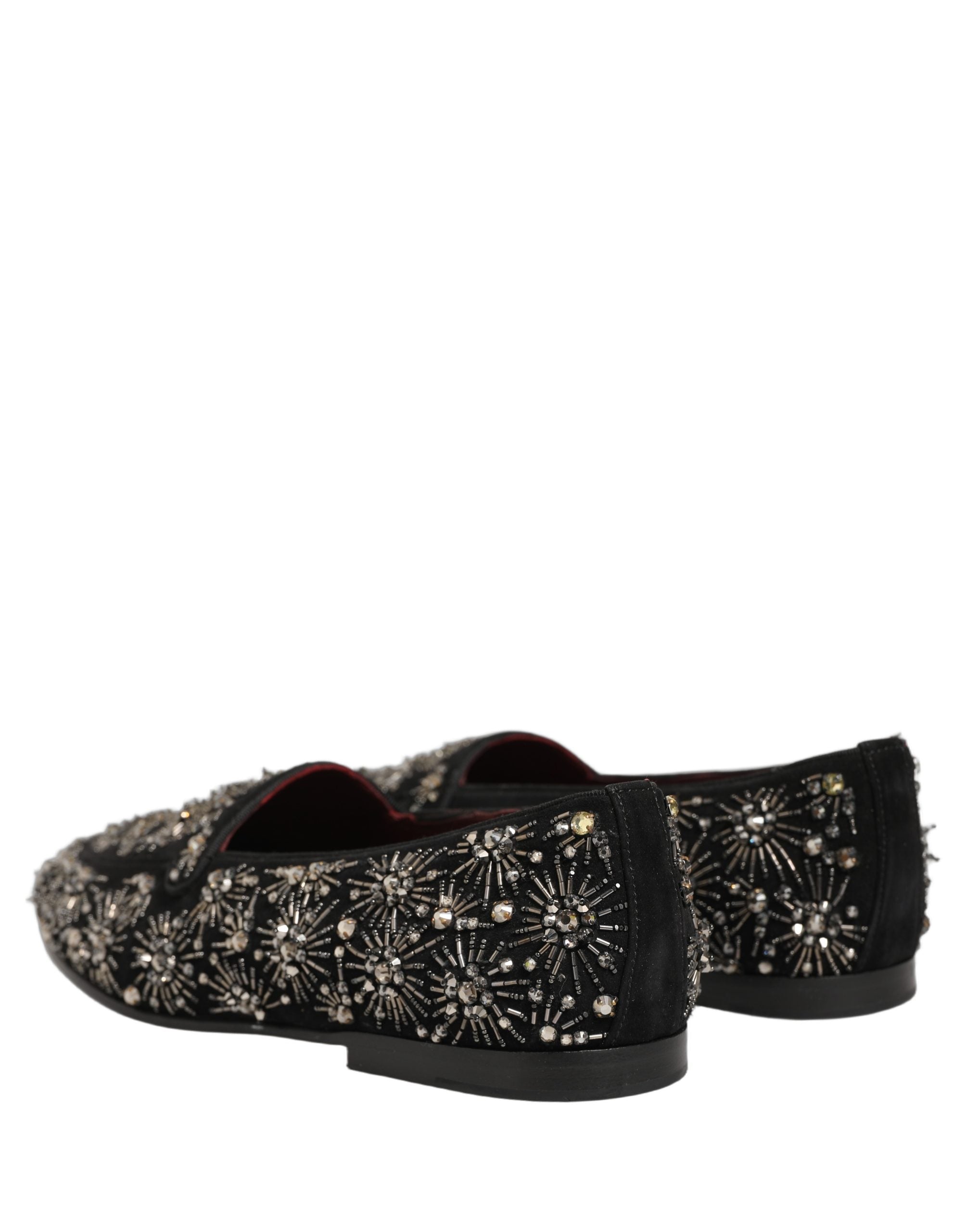Pre-Owned Dolce & Gabbana Black Crystal Embellished Dress Loafers Shoes