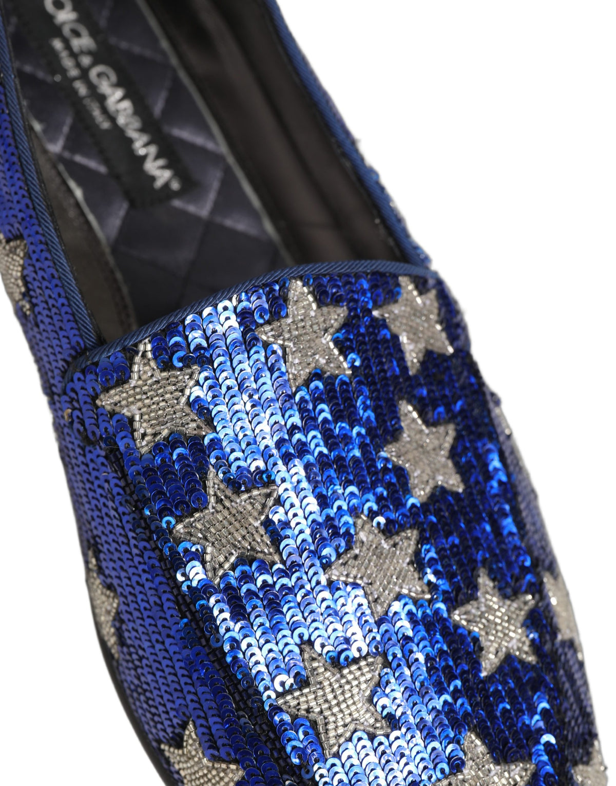 New Dolce & Gabbana Flag Sequin Dress Loafers Shoes