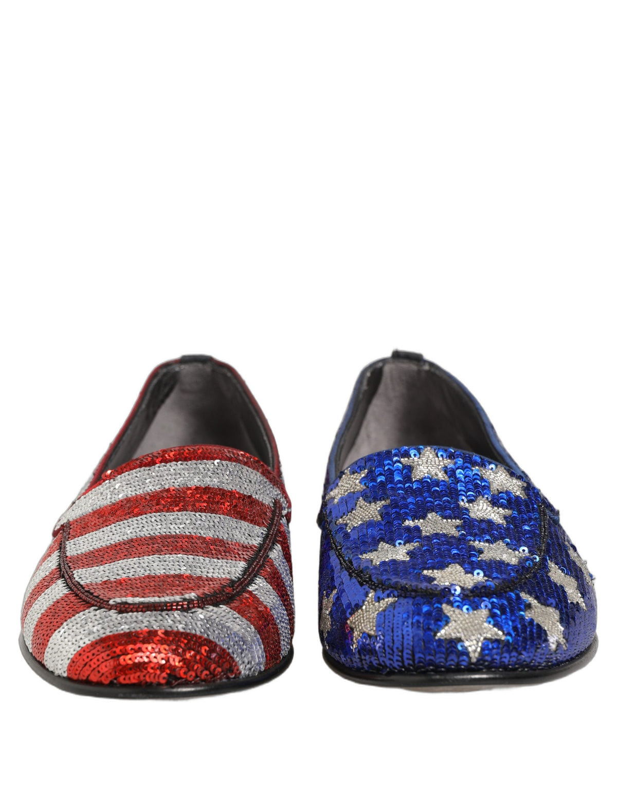 New Dolce & Gabbana Flag Sequin Dress Loafers Shoes