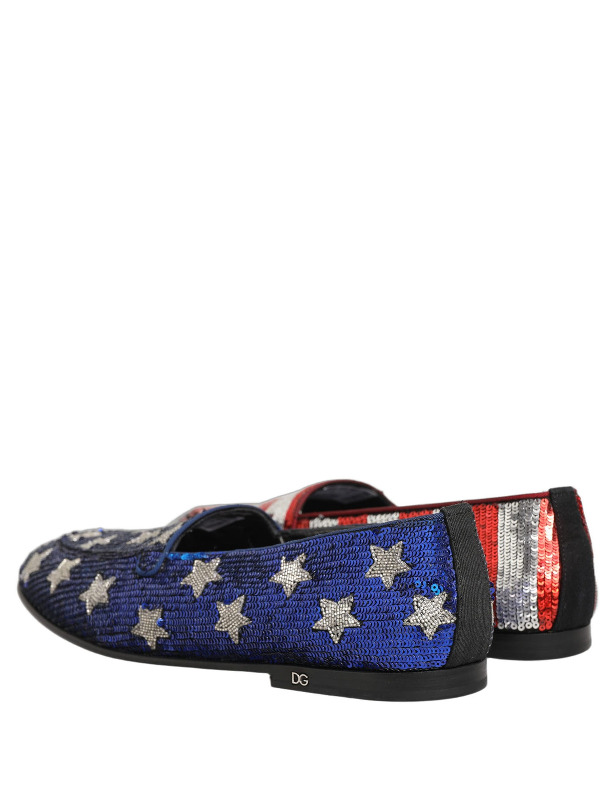 New Dolce & Gabbana Flag Sequin Dress Loafers Shoes