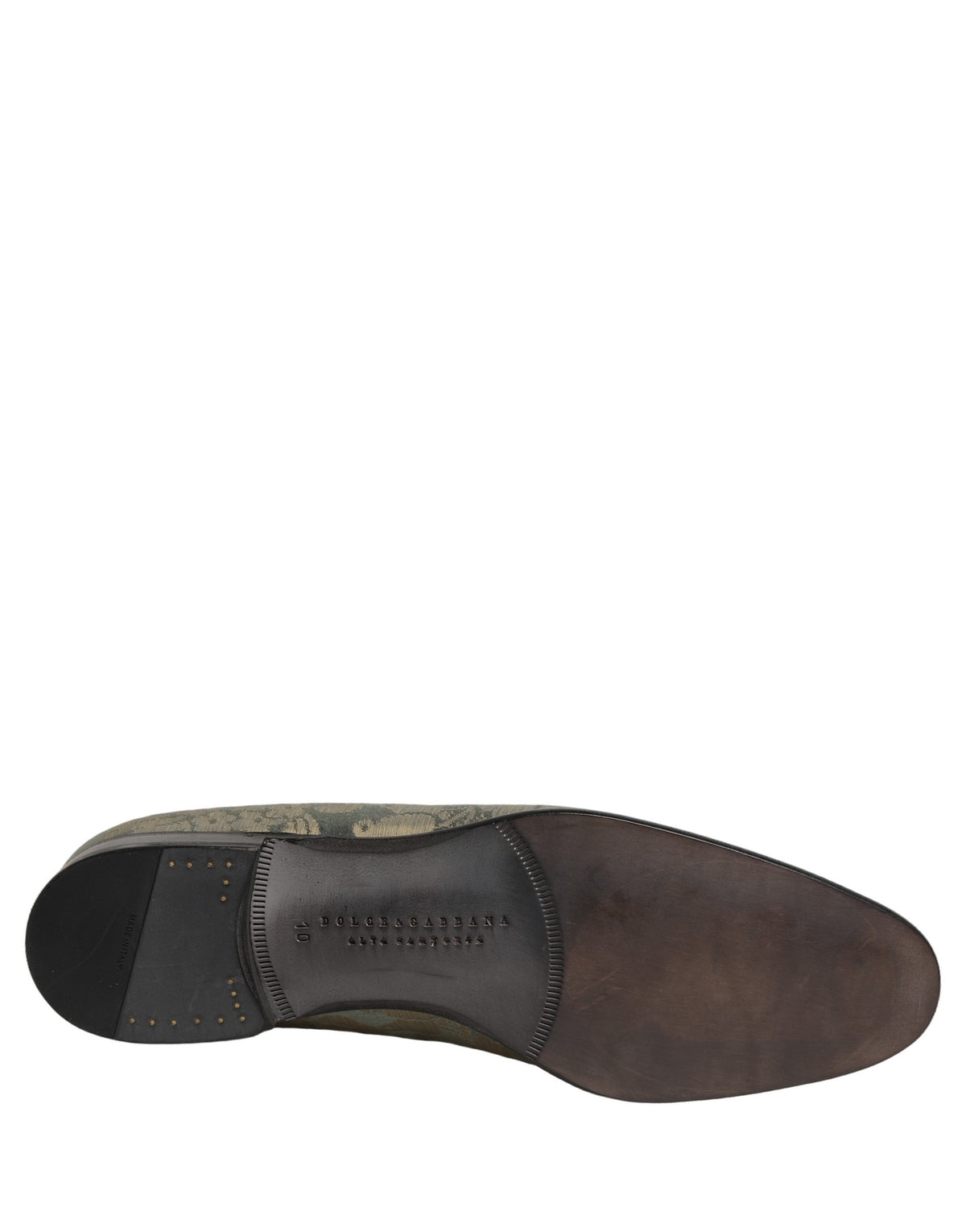 New Dolce & Gabbana Gold Floral Jacquard Slip On Loafers Shoes