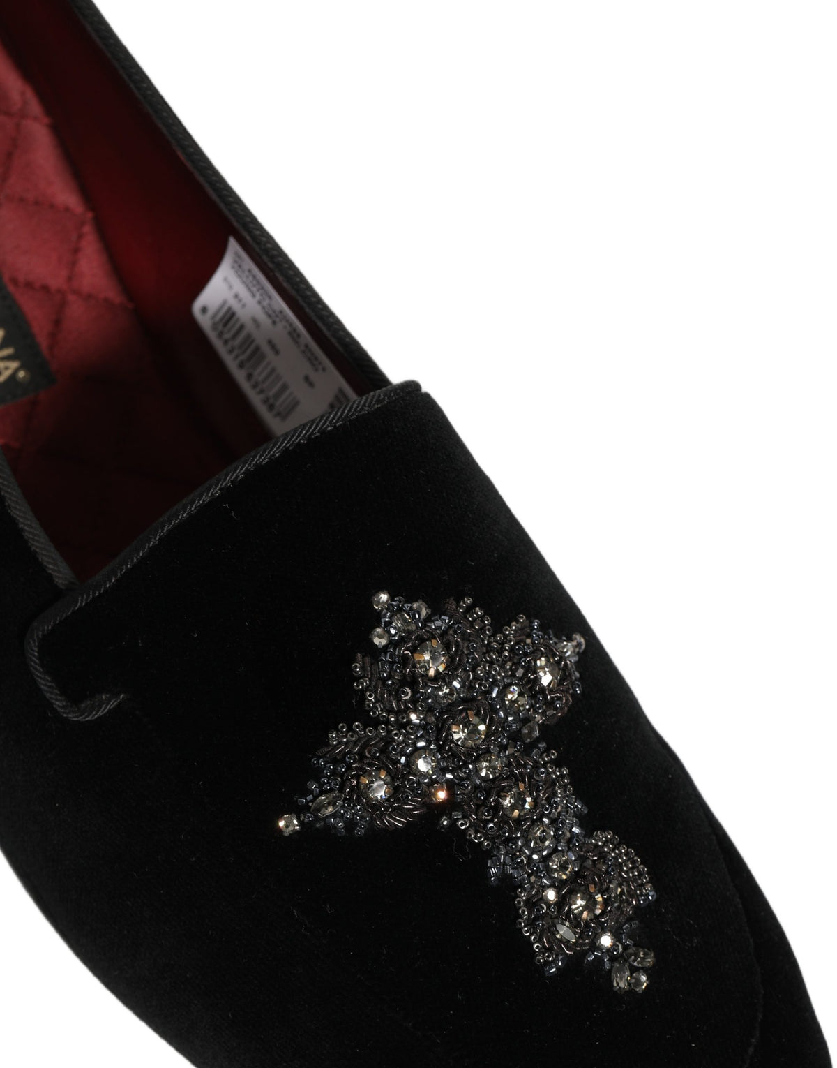 New Dolce & Gabbana Black Suede Embellished Dress Loafers Shoes