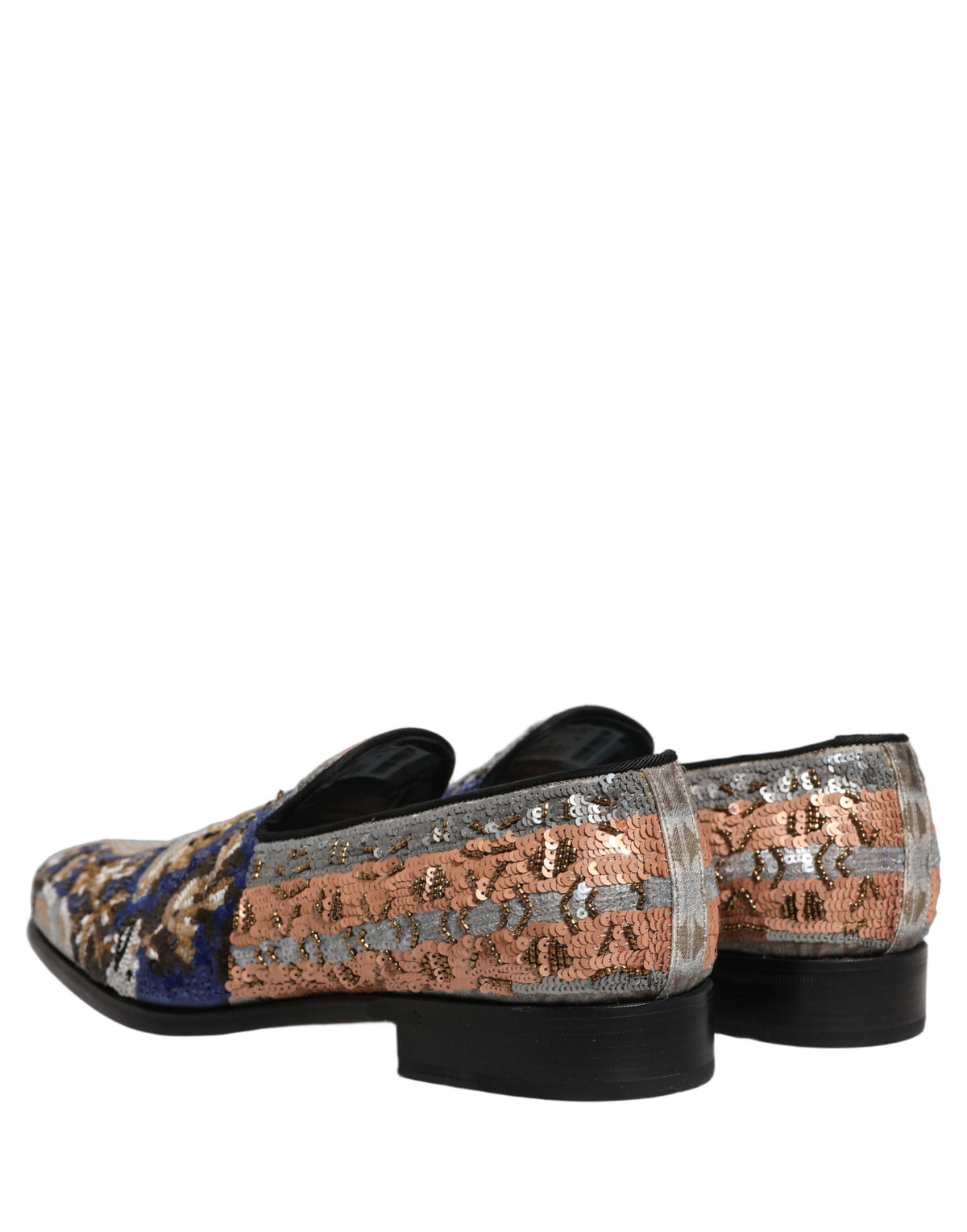 New Dolce & Gabbana Embroidered Sequin Loafers Shoes
