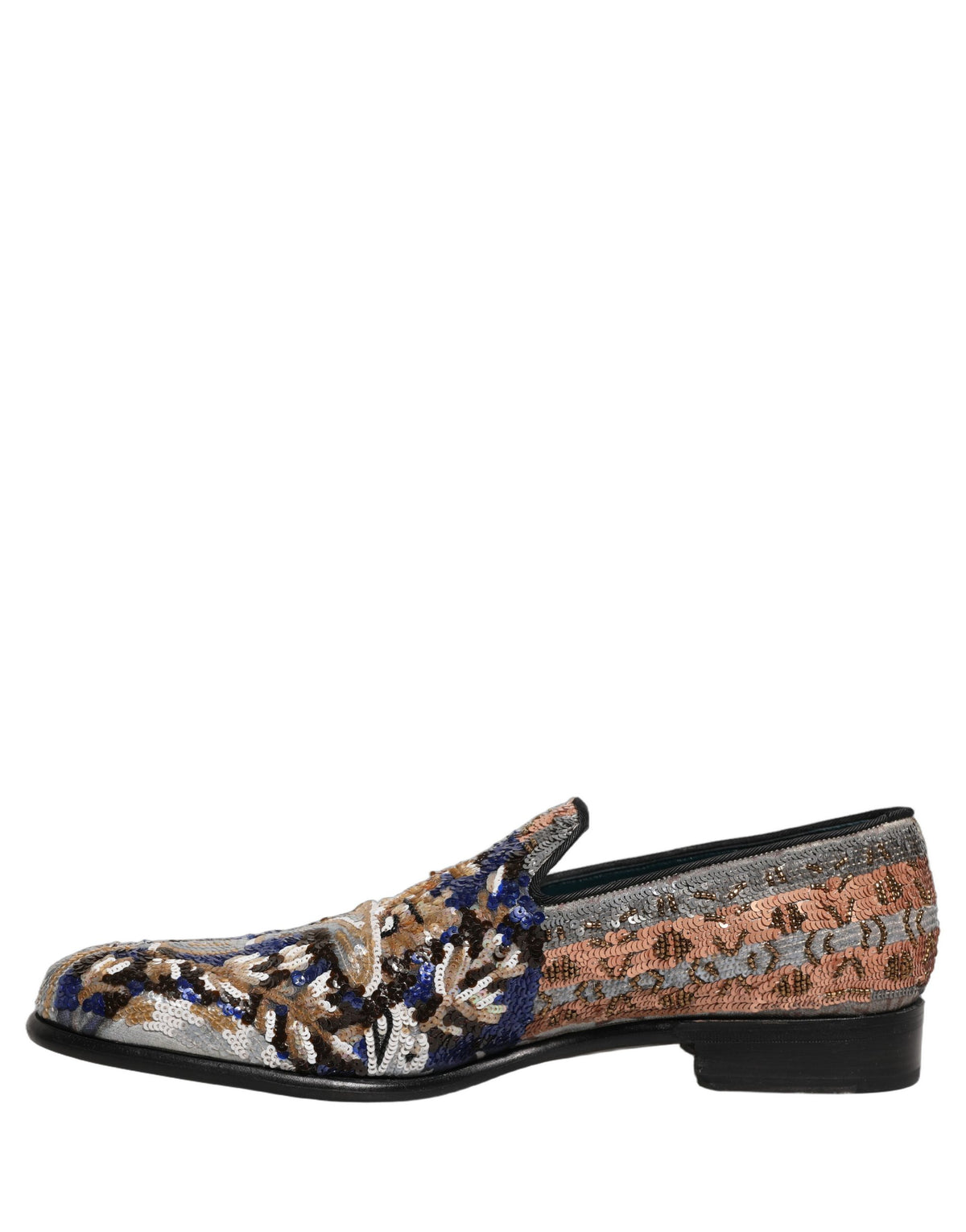 New Dolce & Gabbana Embroidered Sequin Loafers Shoes