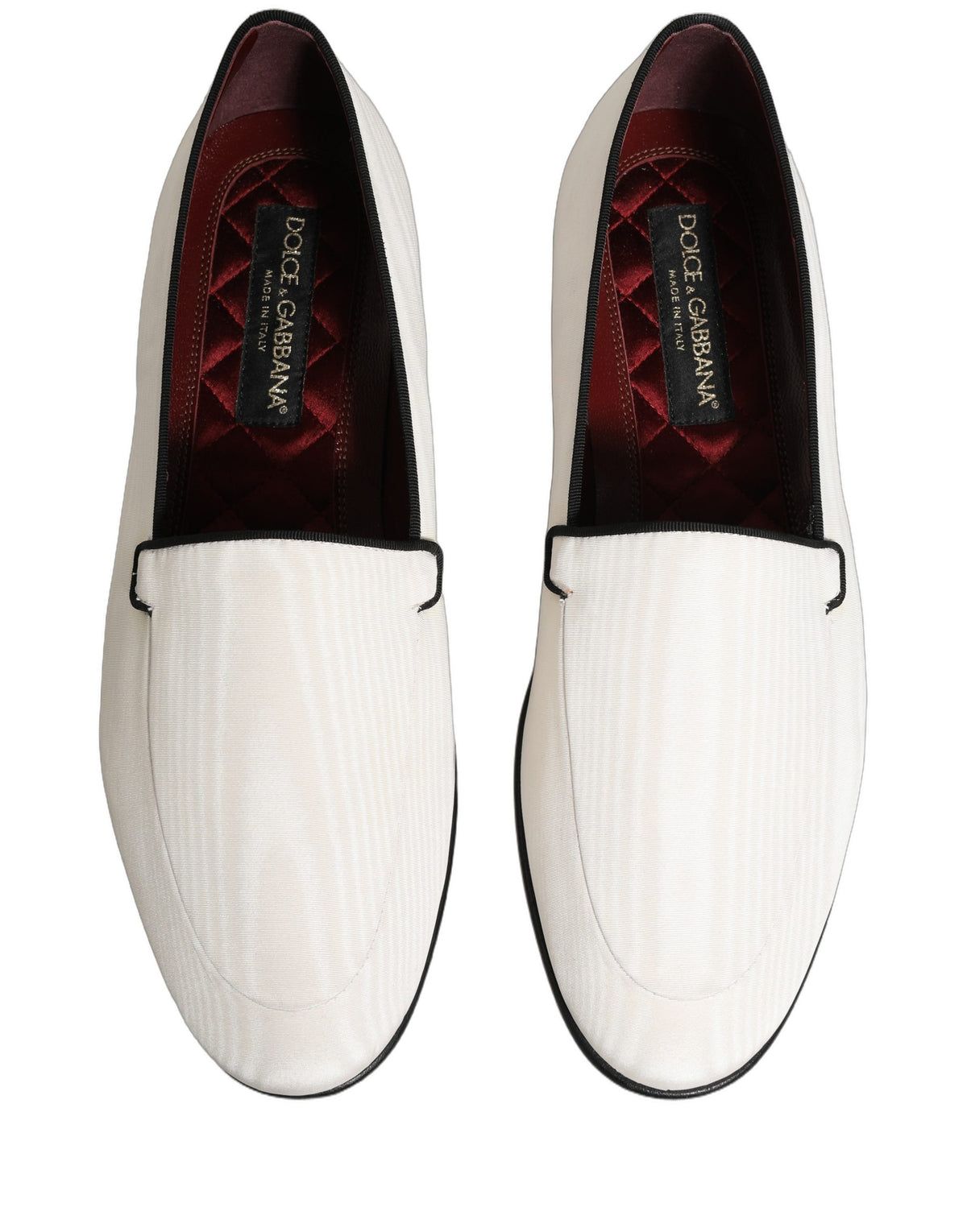 New Dolce & Gabbana White Velvet Slip On Men Flats Loafers Shoes
