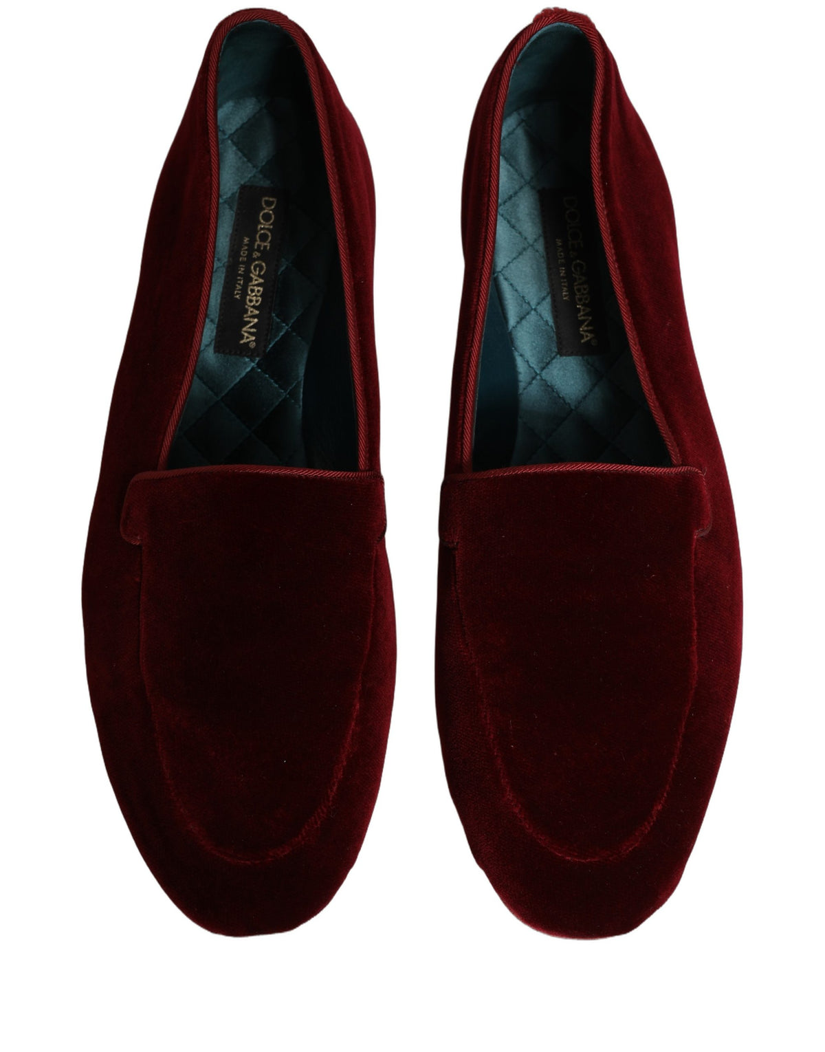 New Dolce & Gabbana Maroon Velvet Slip On Men Flats Loafers Shoes
