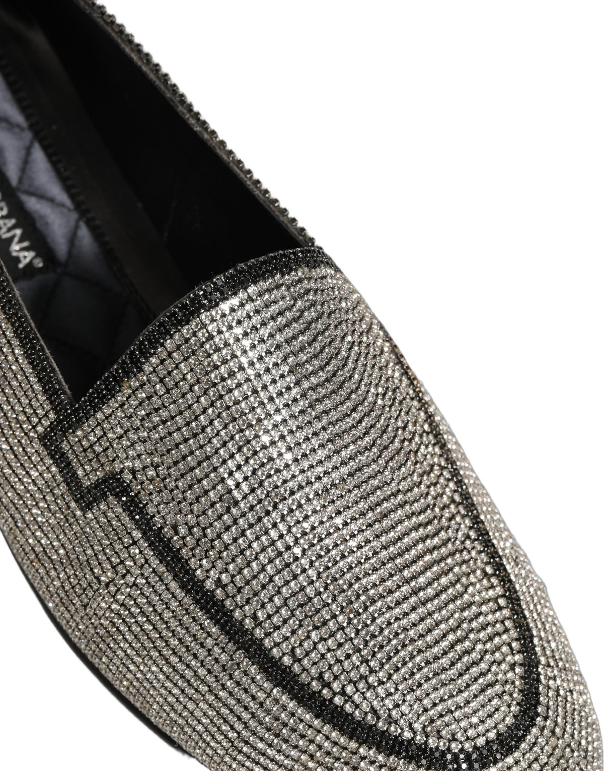 New Dolce & Gabbana Silver Crystal Embellished Men Loafers Shoes