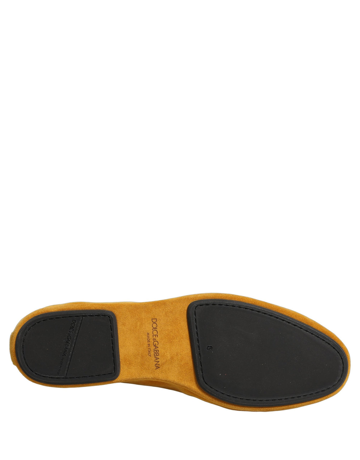 New Dolce & Gabbana Yellow Velvet DG Heart Loafers Flats Shoes