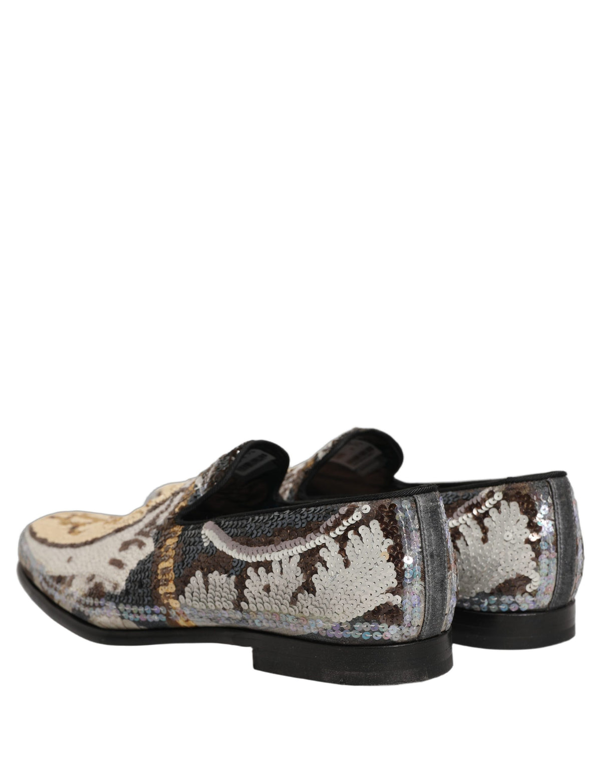 New Dolce & Gabbana Embroidered Sequin Loafers Shoes