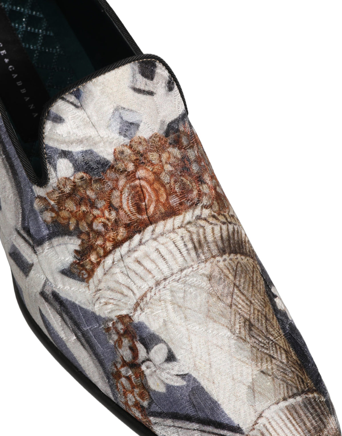 New Dolce & Gabbana Floral Tapestry Embroidery Loafer Shoes