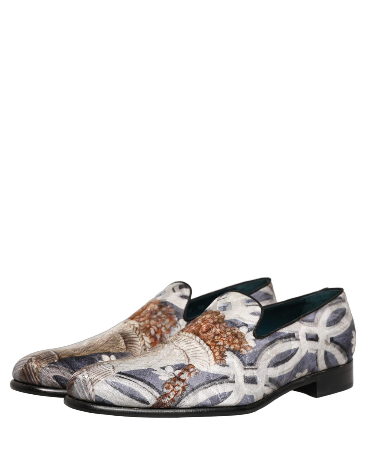 New Dolce & Gabbana Floral Tapestry Embroidery Loafer Shoes