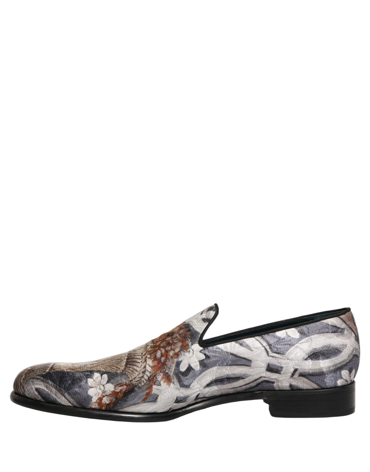New Dolce & Gabbana Floral Tapestry Embroidery Loafer Shoes
