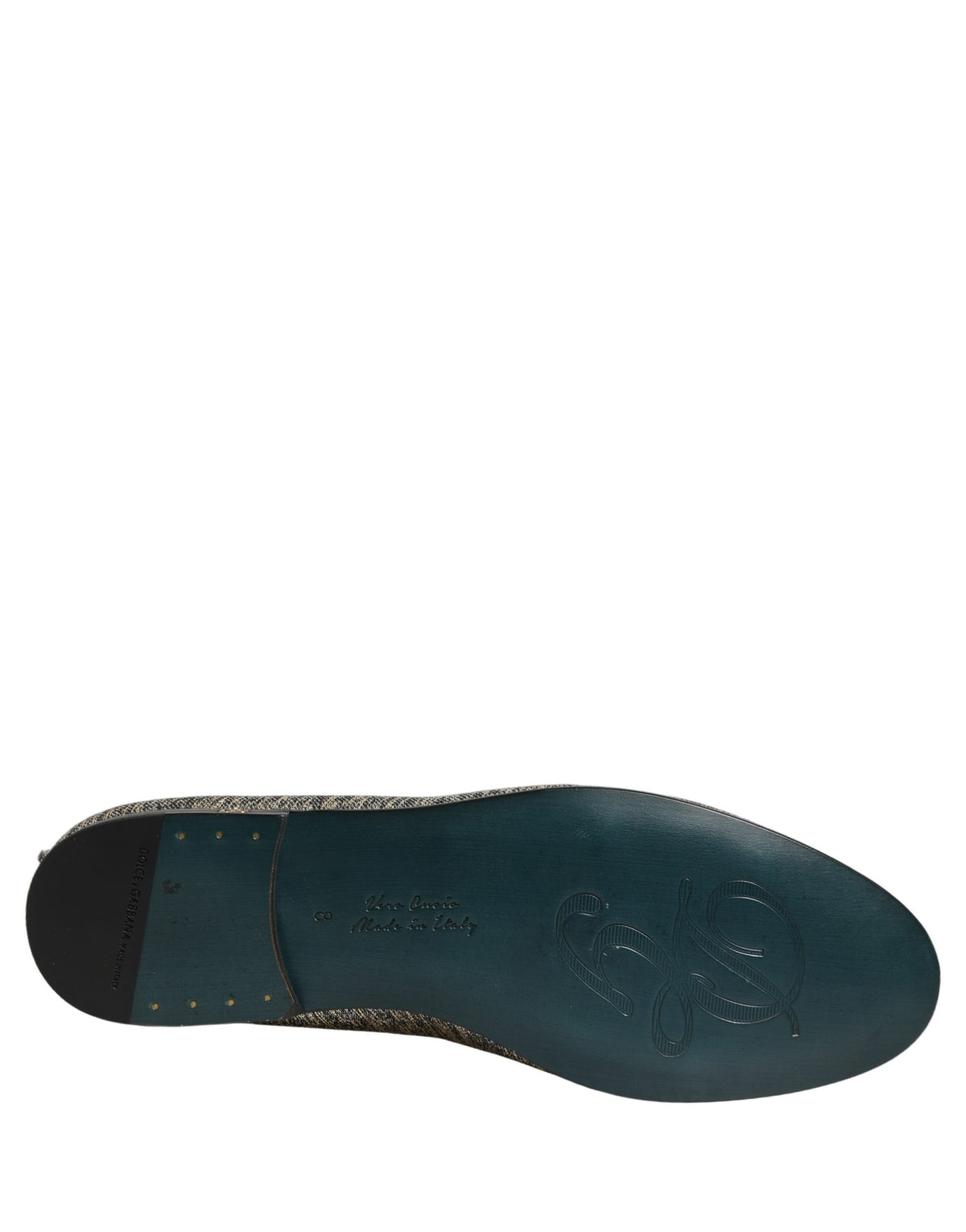 New Dolce & Gabbana Gray Glitter Lurex DG Logo Dress Loafers Shoes