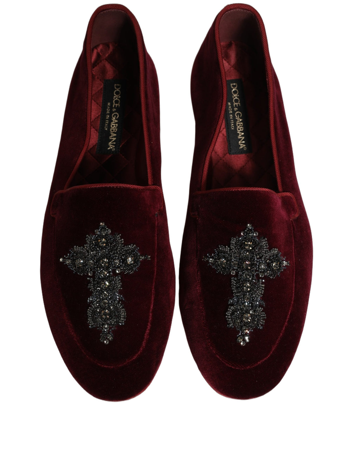 New Dolce & Gabbana Red Suede Embellished Men Dress Loafers Shoes
