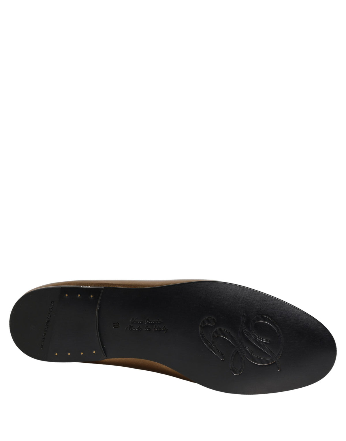 New Dolce & Gabbana Gold Leather DG Logo Slip On Men Loafers Shoes