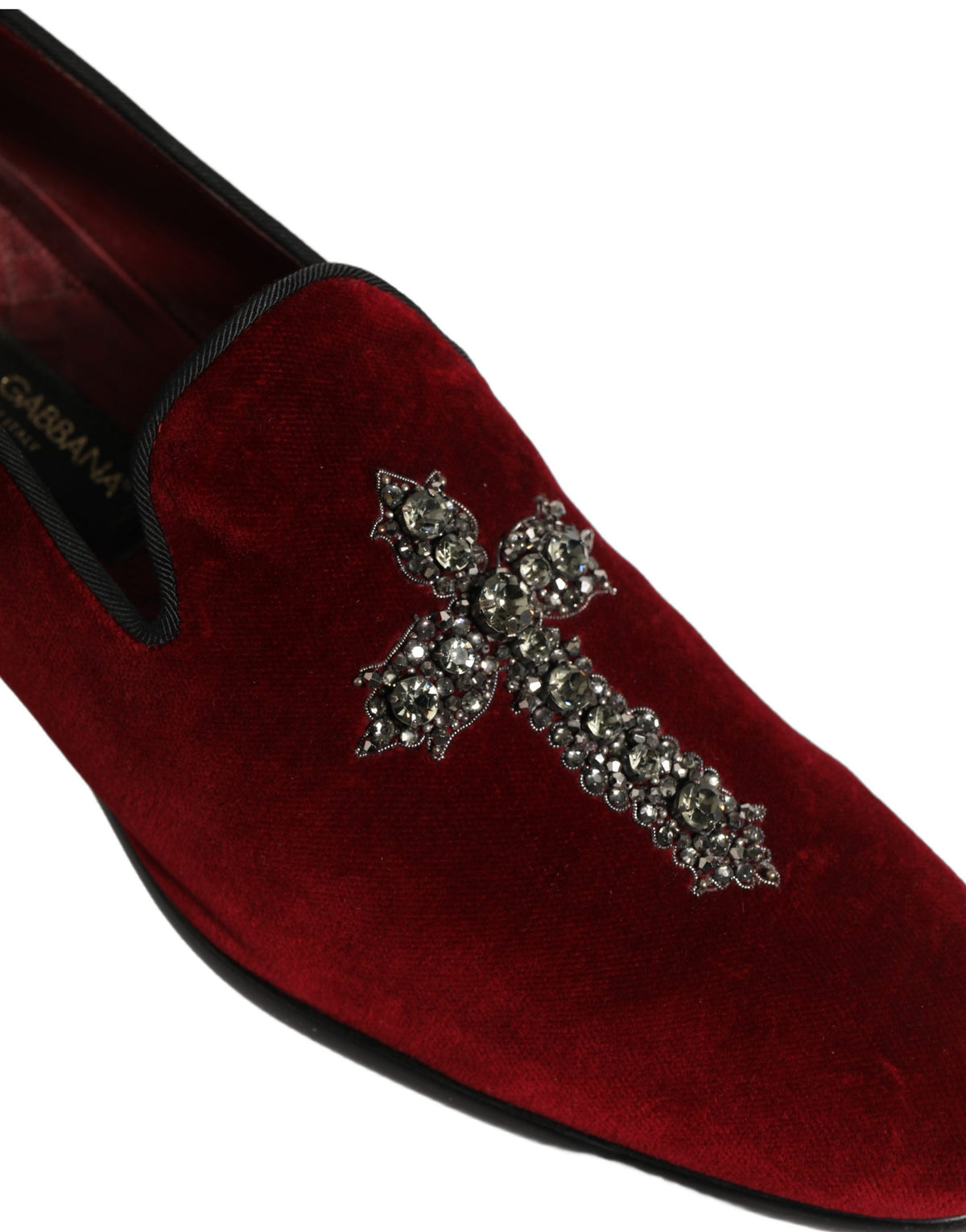 New Dolce & Gabbana Maroon Suede Cross Slip On Dress Loafers Shoes