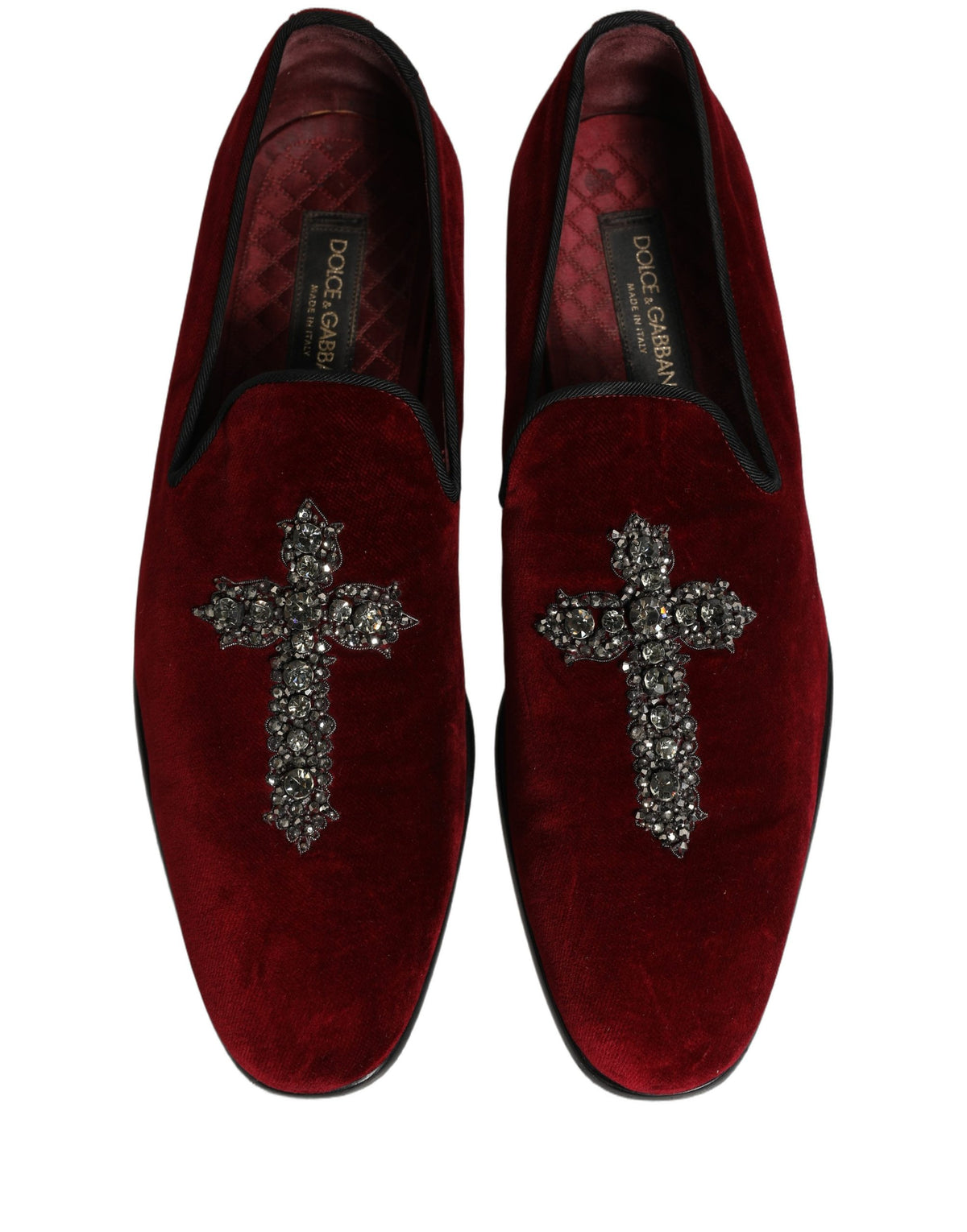 New Dolce & Gabbana Maroon Suede Cross Slip On Dress Loafers Shoes