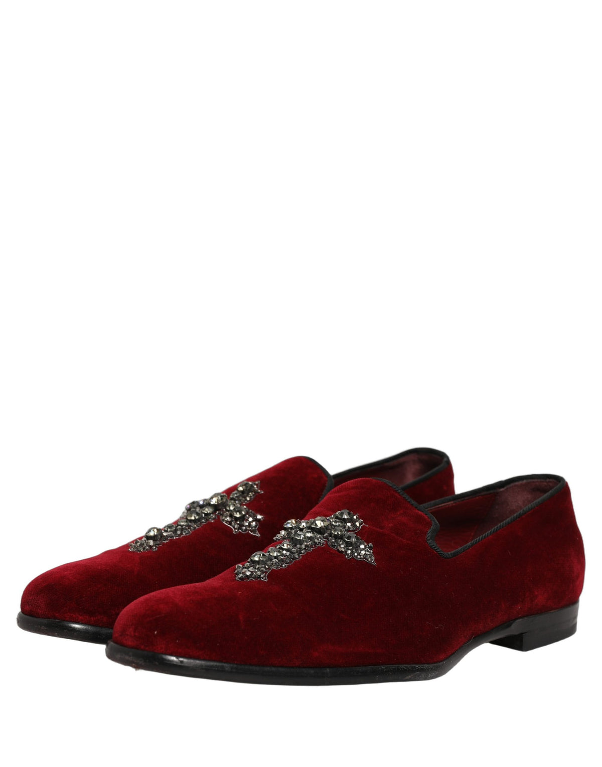 New Dolce & Gabbana Maroon Suede Cross Slip On Dress Loafers Shoes