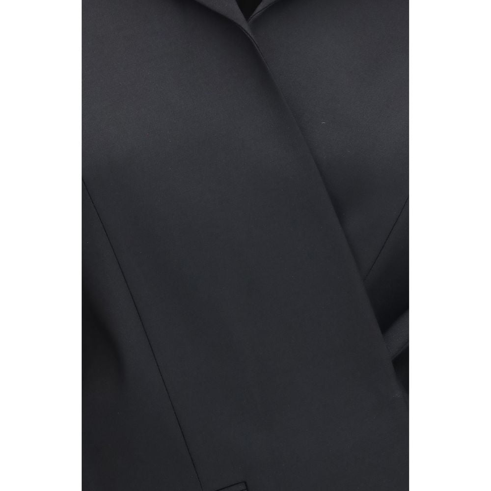 Khaite Black Wool Oves Aries Full-Length Jacket