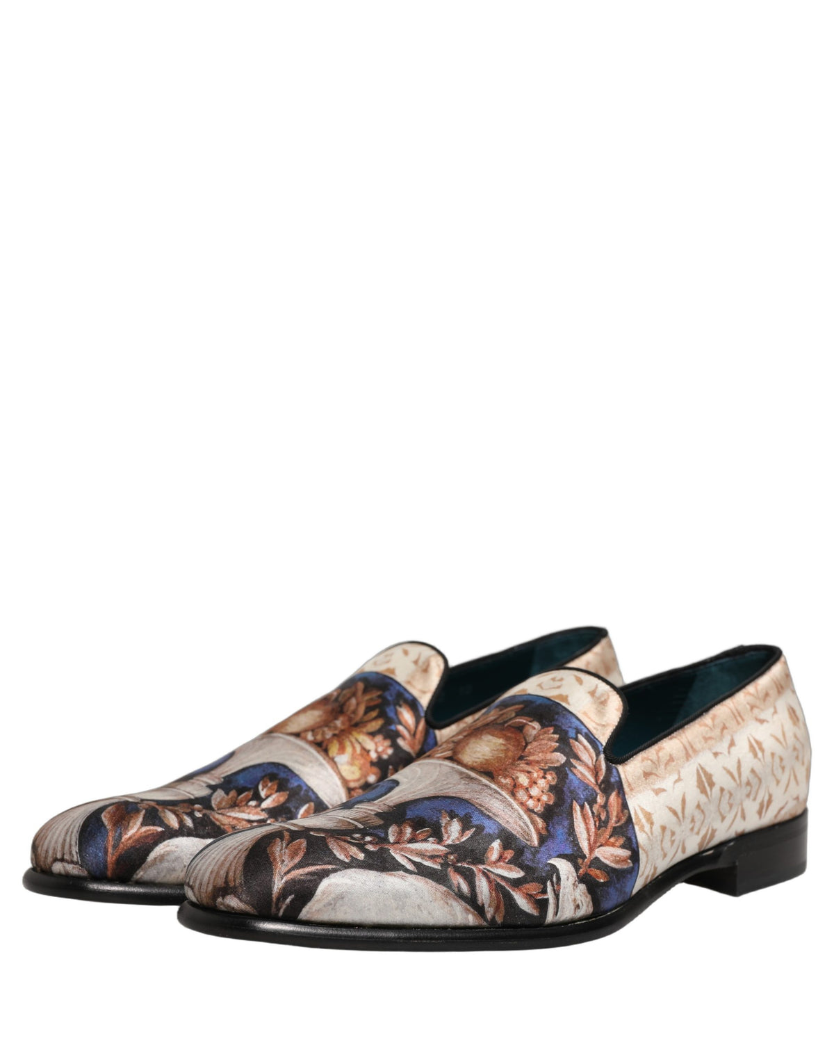 New Dolce & Gabbana Fruit Print Velvet Loafers Shoes