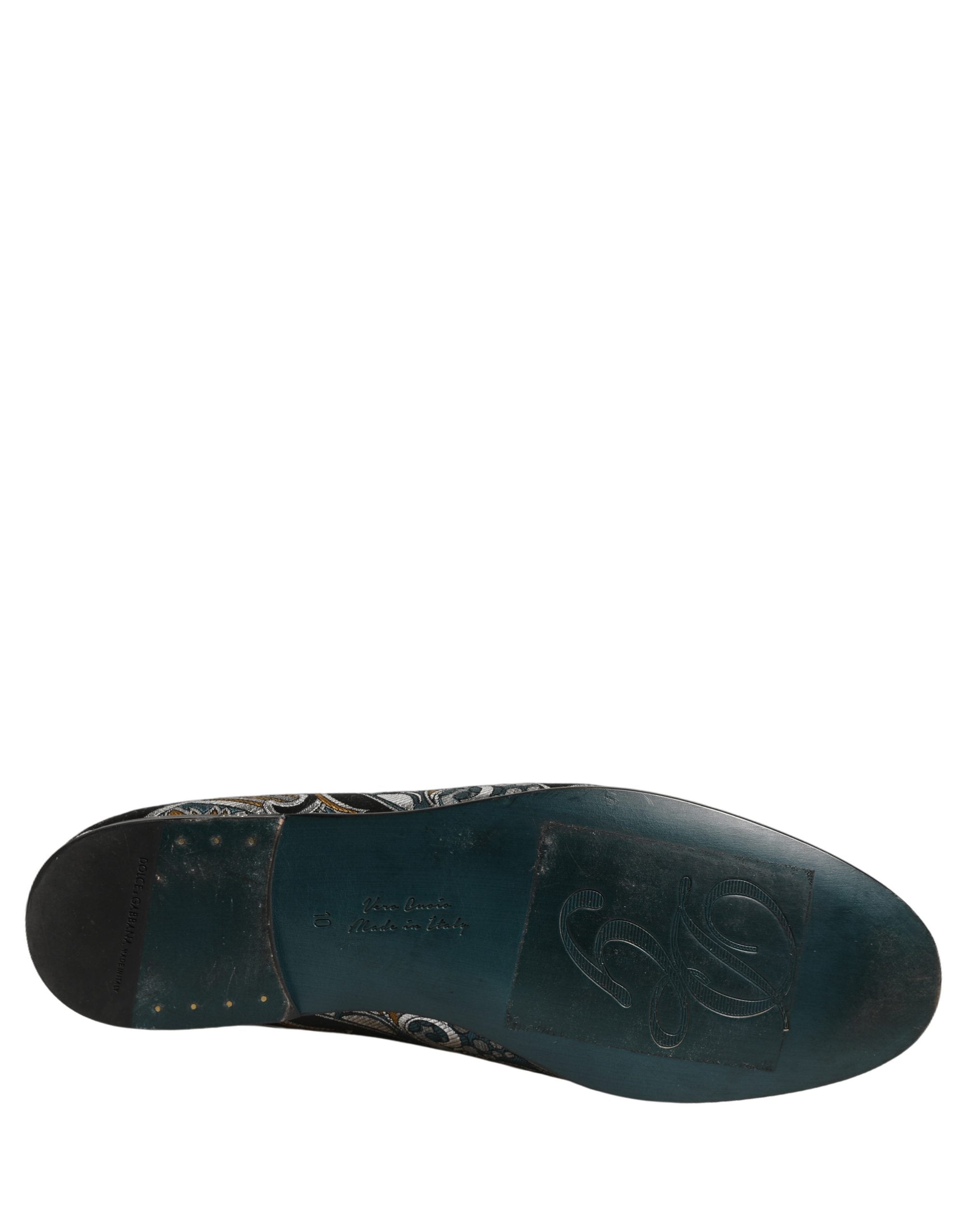 Dolce & Gabbana Multicolor Paisley Brocade Men Loafers Shoes