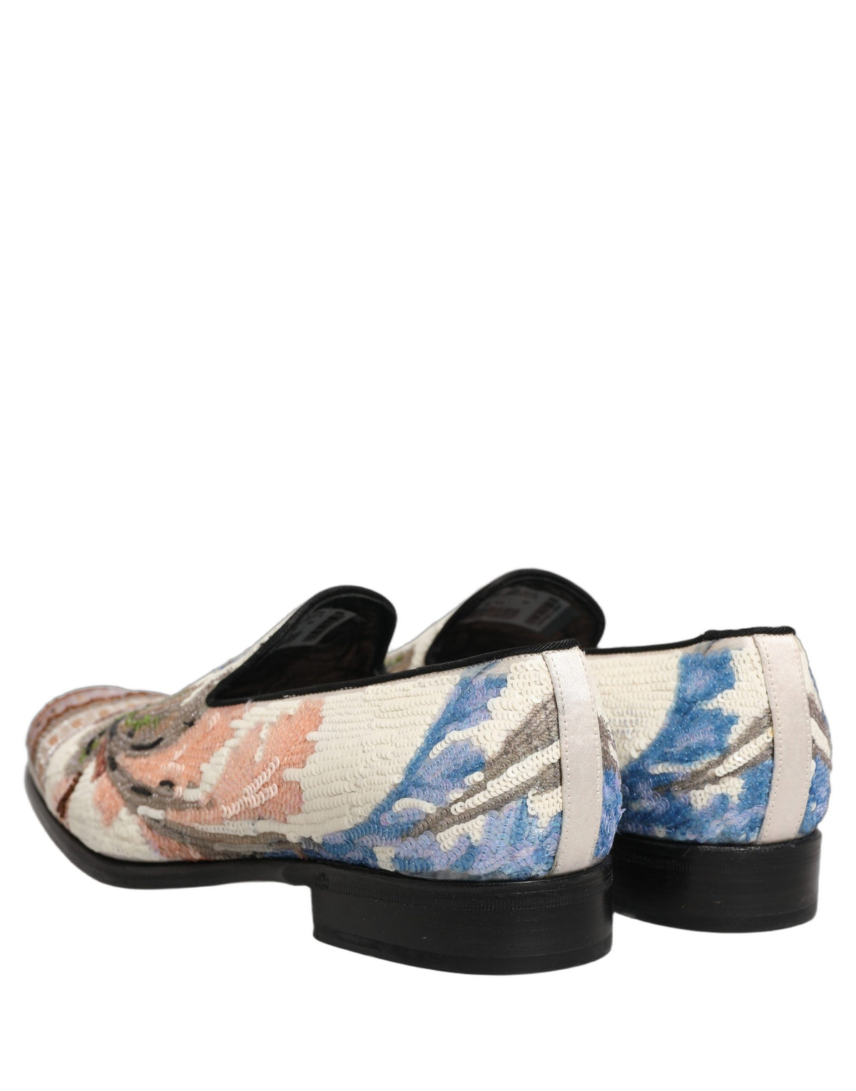 New Dolce & Gabbana Sequin Embroidered Loafers Shoes