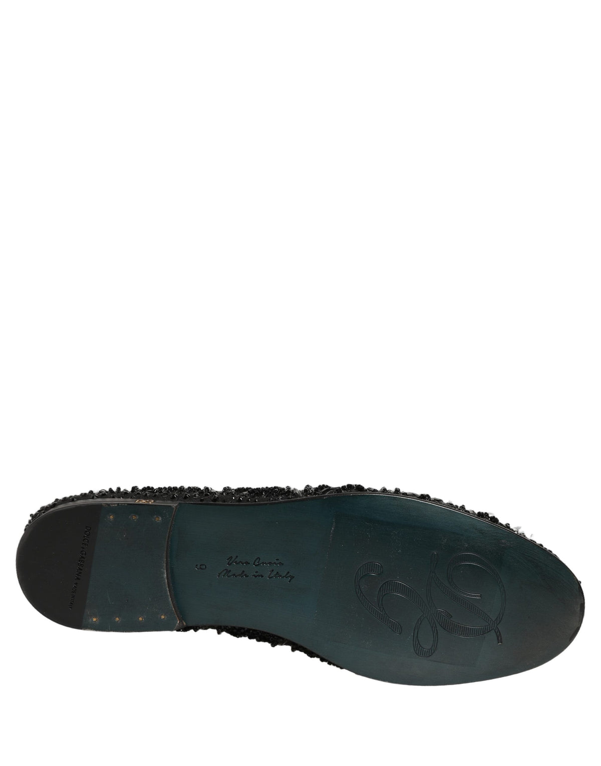 New Dolce & Gabbana Black Velvet Embroidered Dress Loafers Shoes