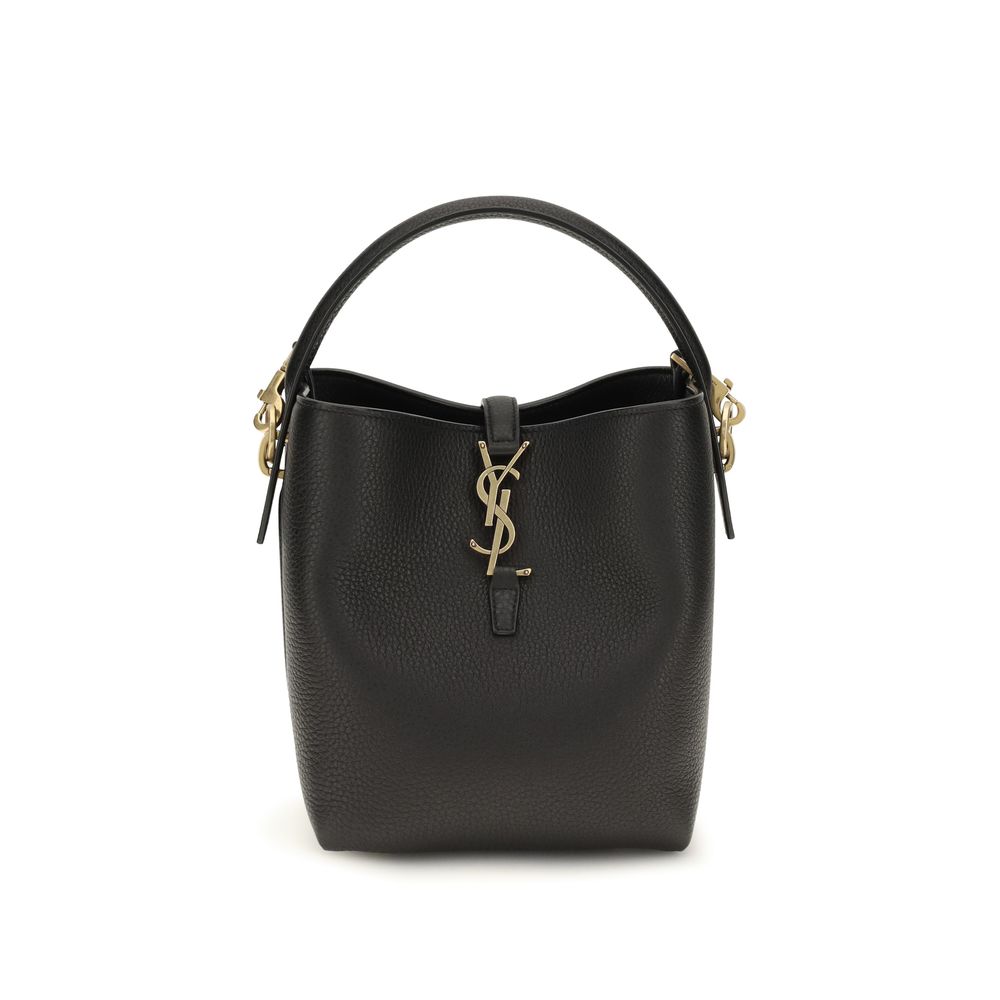 Saint Laurent Black Leather Backet Bag