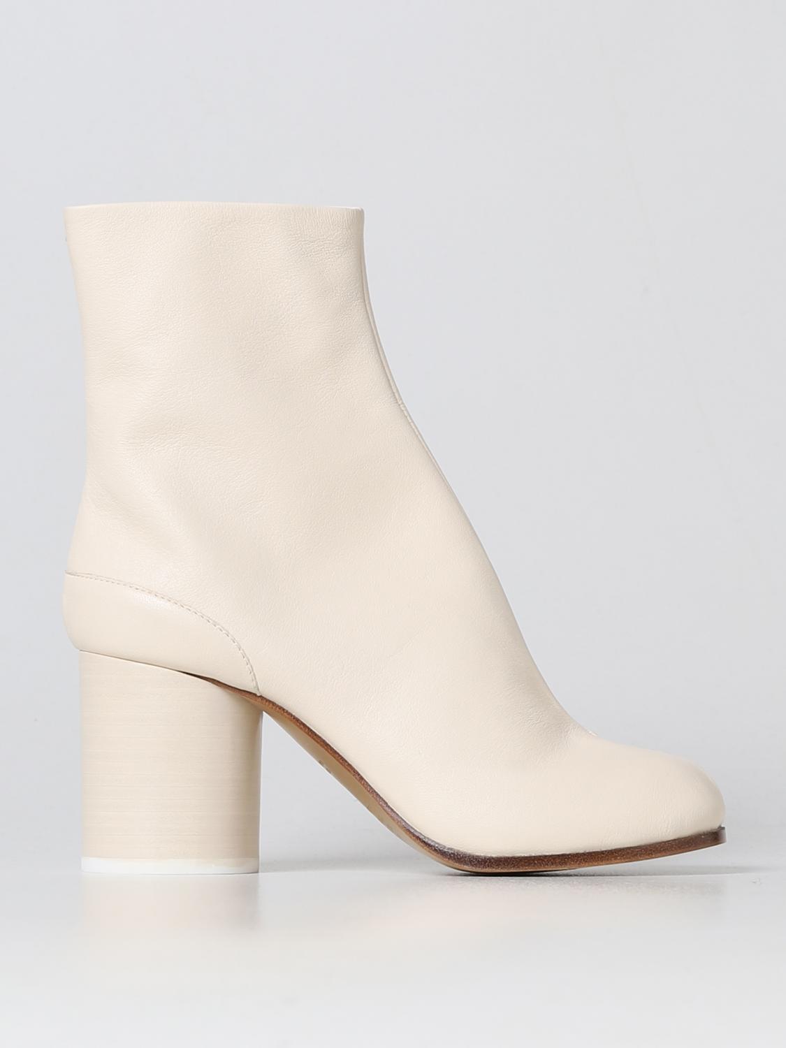 Maison Margiela White Leather Ankle Boots