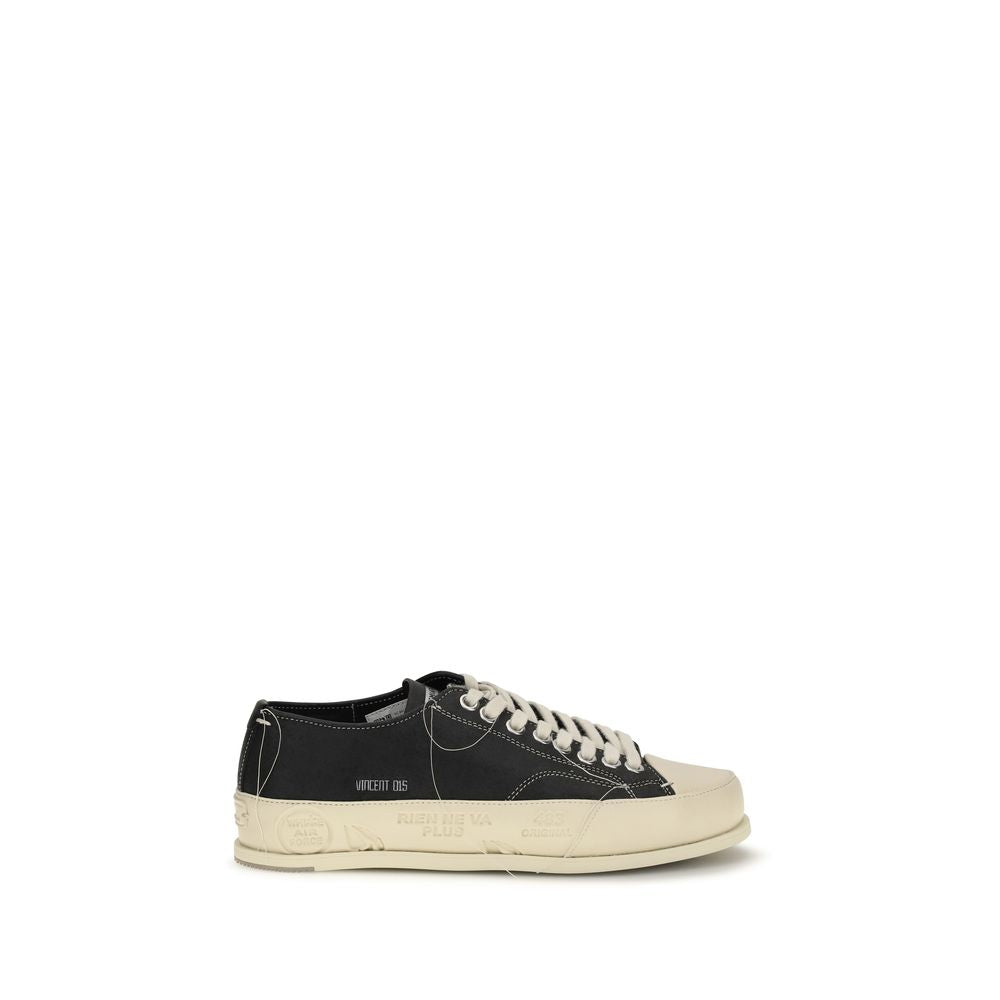 Premiata Black Leather Low Top Sneakers