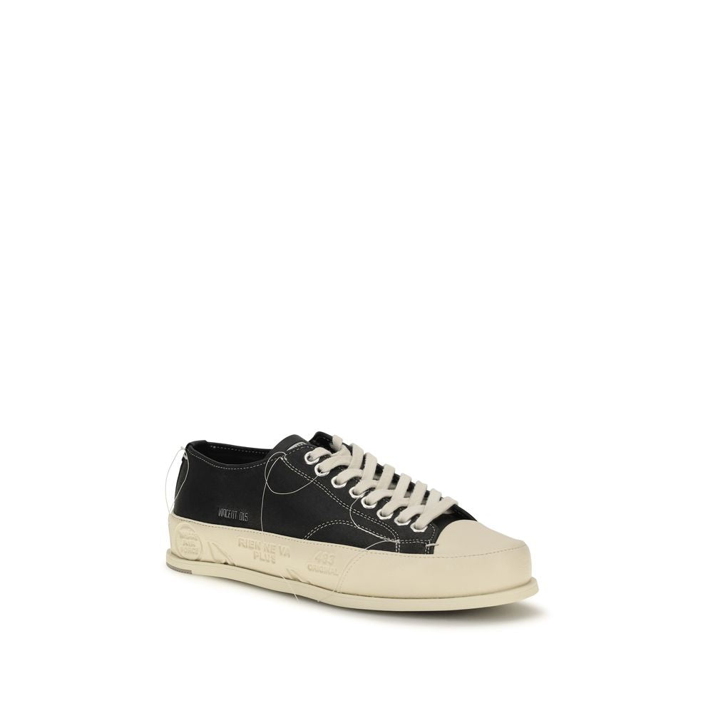 Premiata Black Calf Leather Bos Taurus Low Top Sneakers