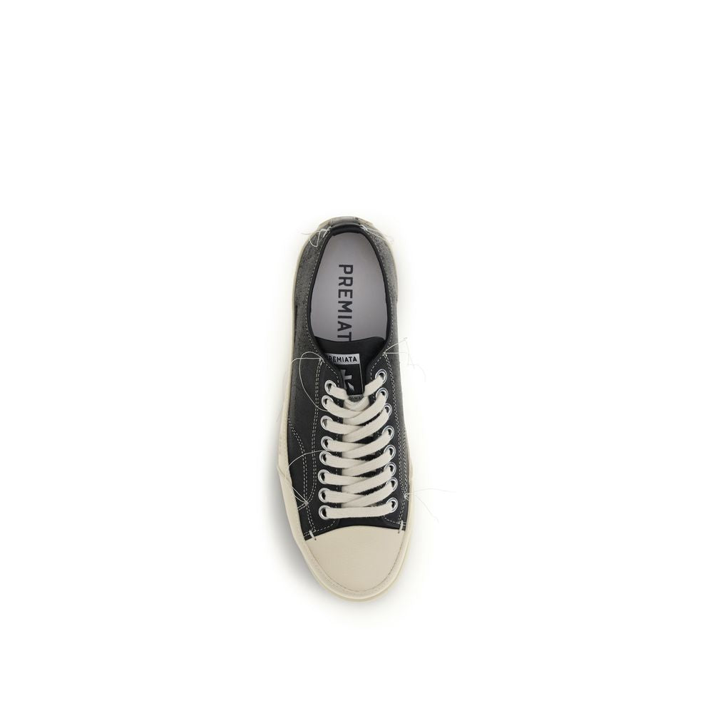 Premiata Black Leather Low Top Sneakers
