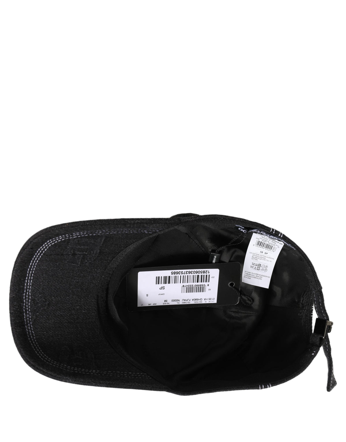 New Dolce & Gabbana Men Black Cotton 6 Panel Baseball Capello Hat