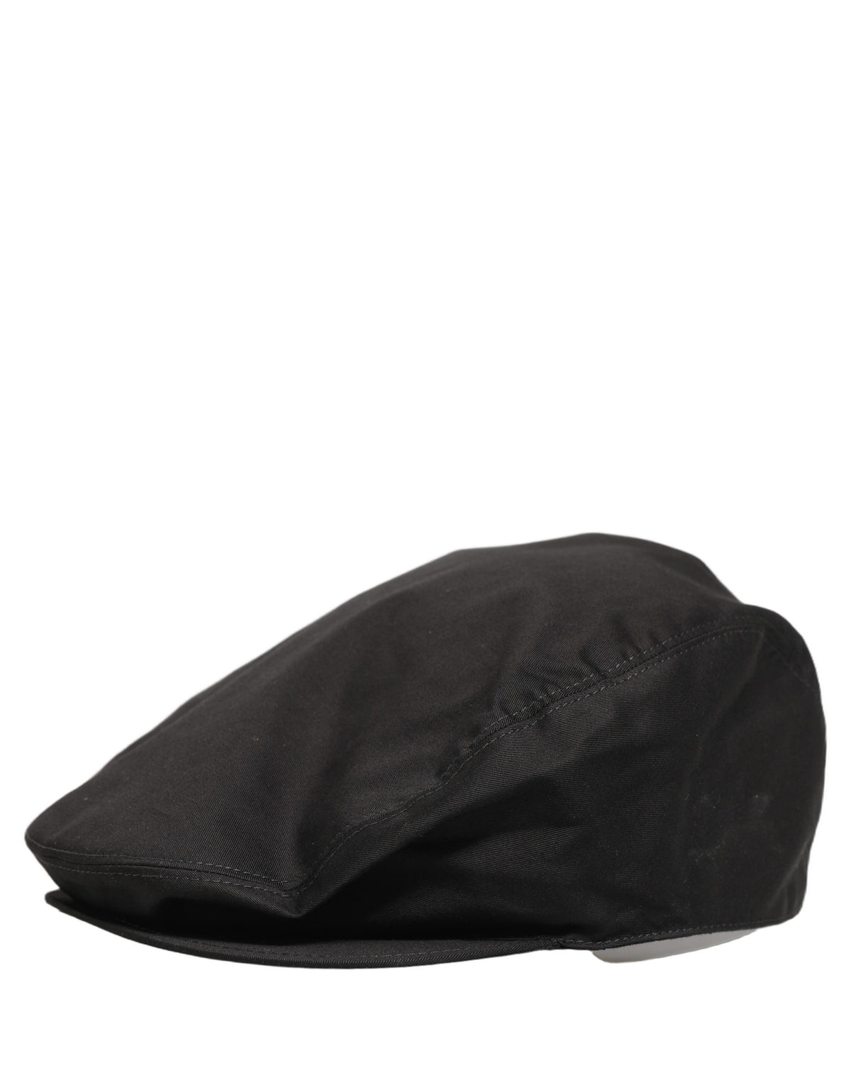 New Dolce & Gabbana Men Black Cotton Stretch Newsboy Cloth Capello Hat