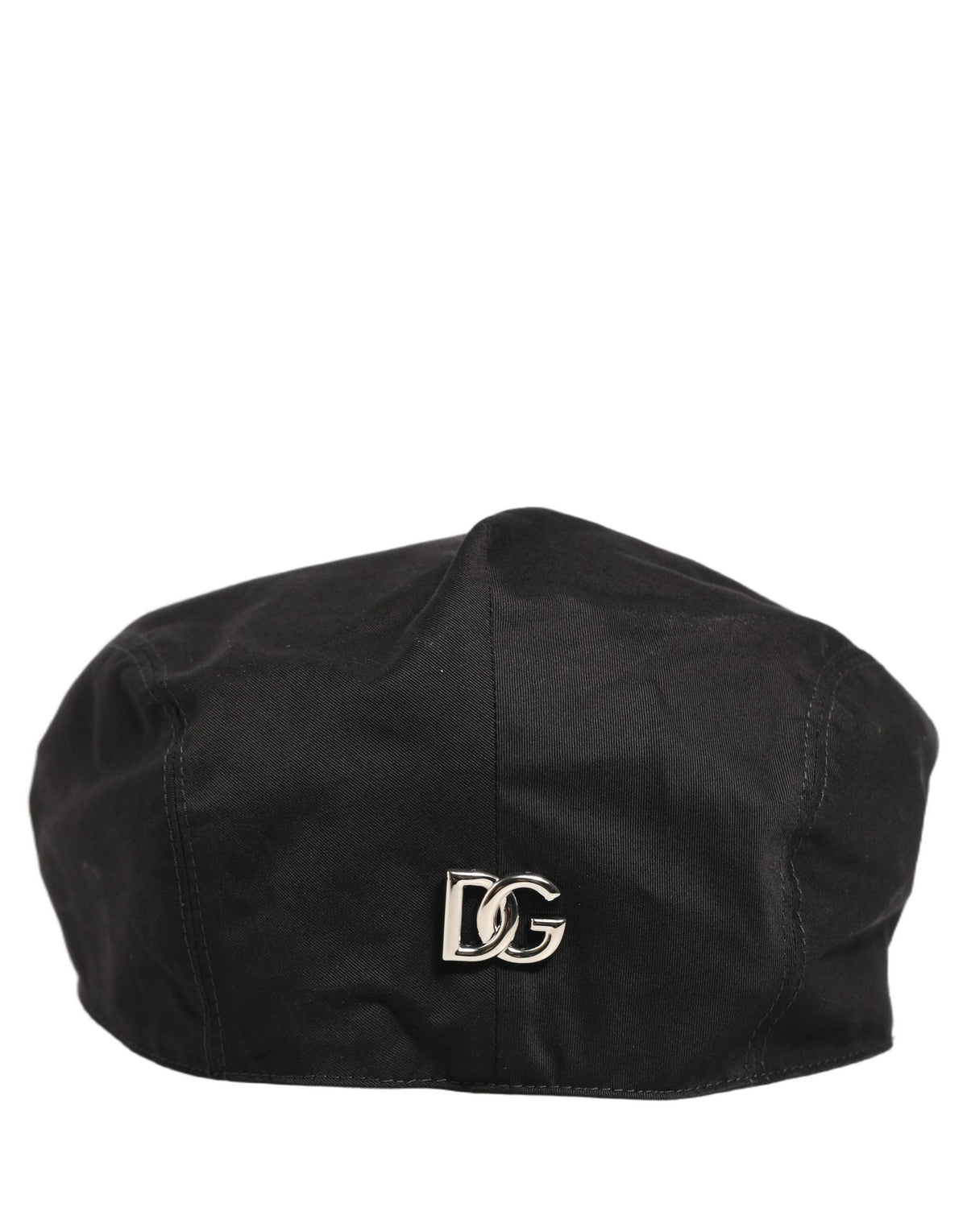 New Dolce & Gabbana Men Black Cotton Stretch Newsboy Cloth Capello Hat